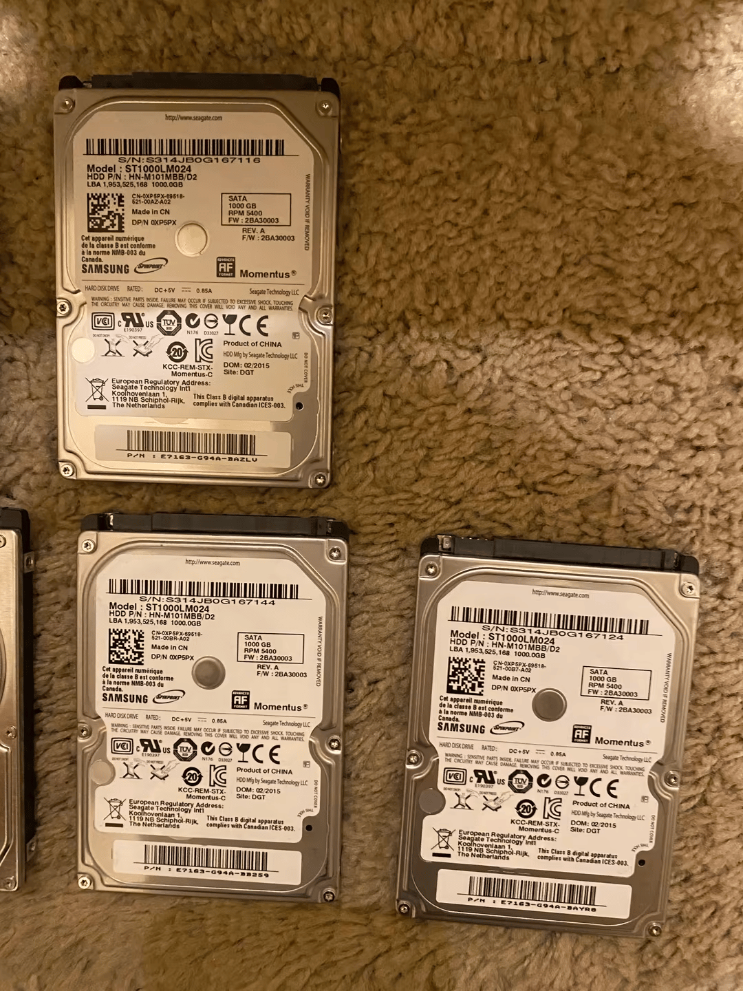 Lot of 11 x 1TB 2.5” HDDs - Wiped All Drives