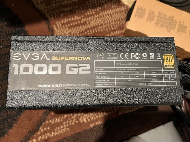 EVGA SuperNOVA 1000 G2 80+ GOLD, 1000W Fully Modular NVIDIA SLI and Crossfire Ready Power Supply