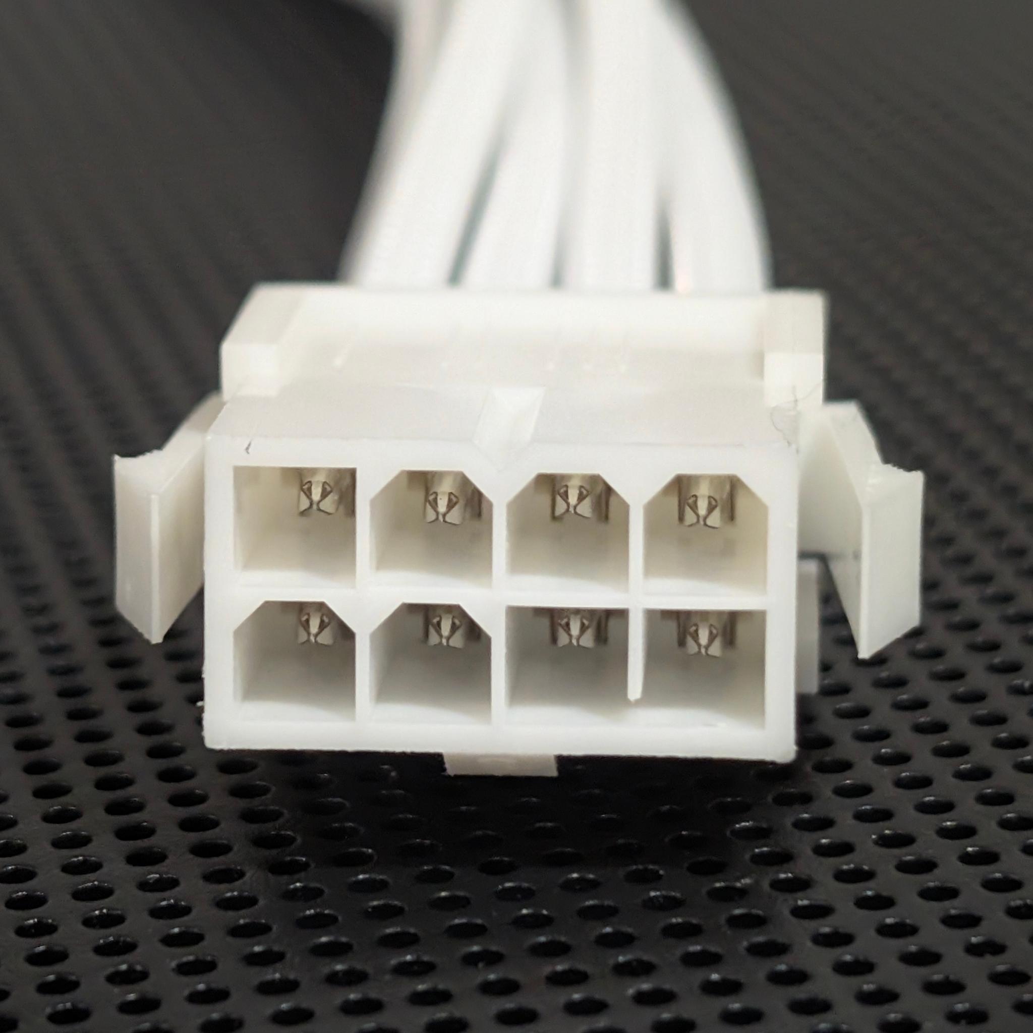 1x8 Pin PCIE White Cable Extension 16AWG