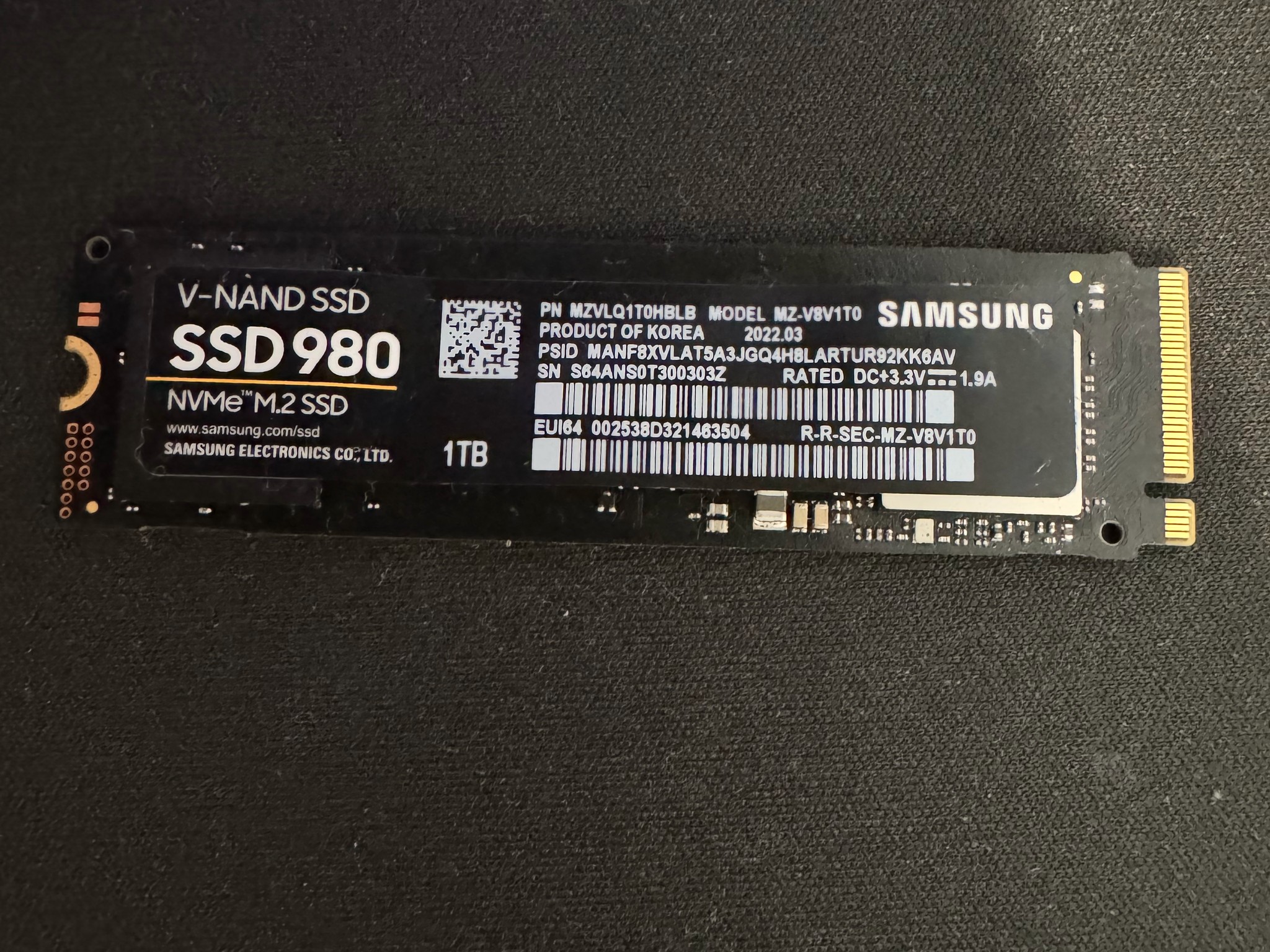 Samsung 1TB NVME SSD