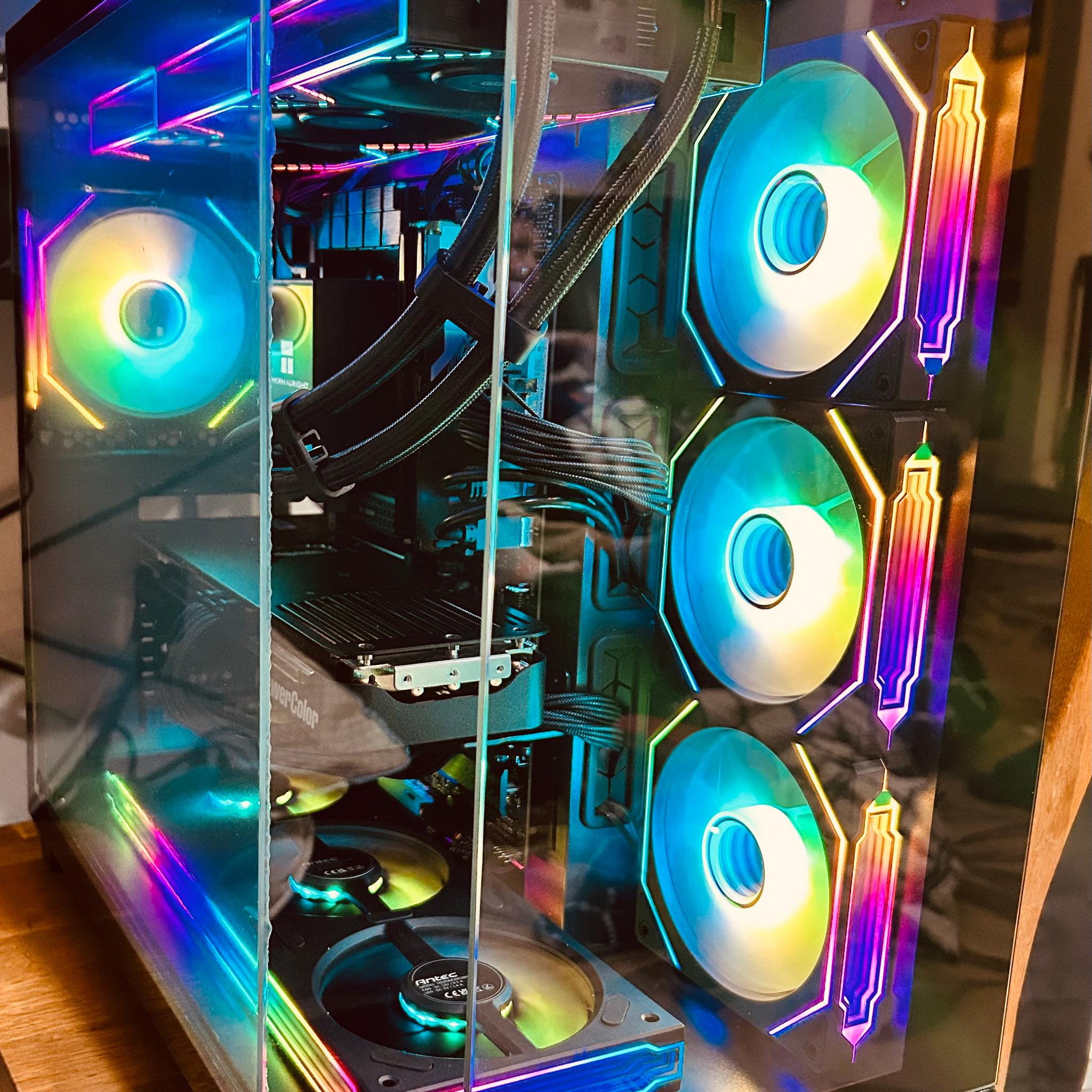 Custom RGB Gaming PC - Ryzen 5 9600X, Power Color Reaper Radeon RX 9070 XT, 16GB DDR5 RAM, 1TB SSD