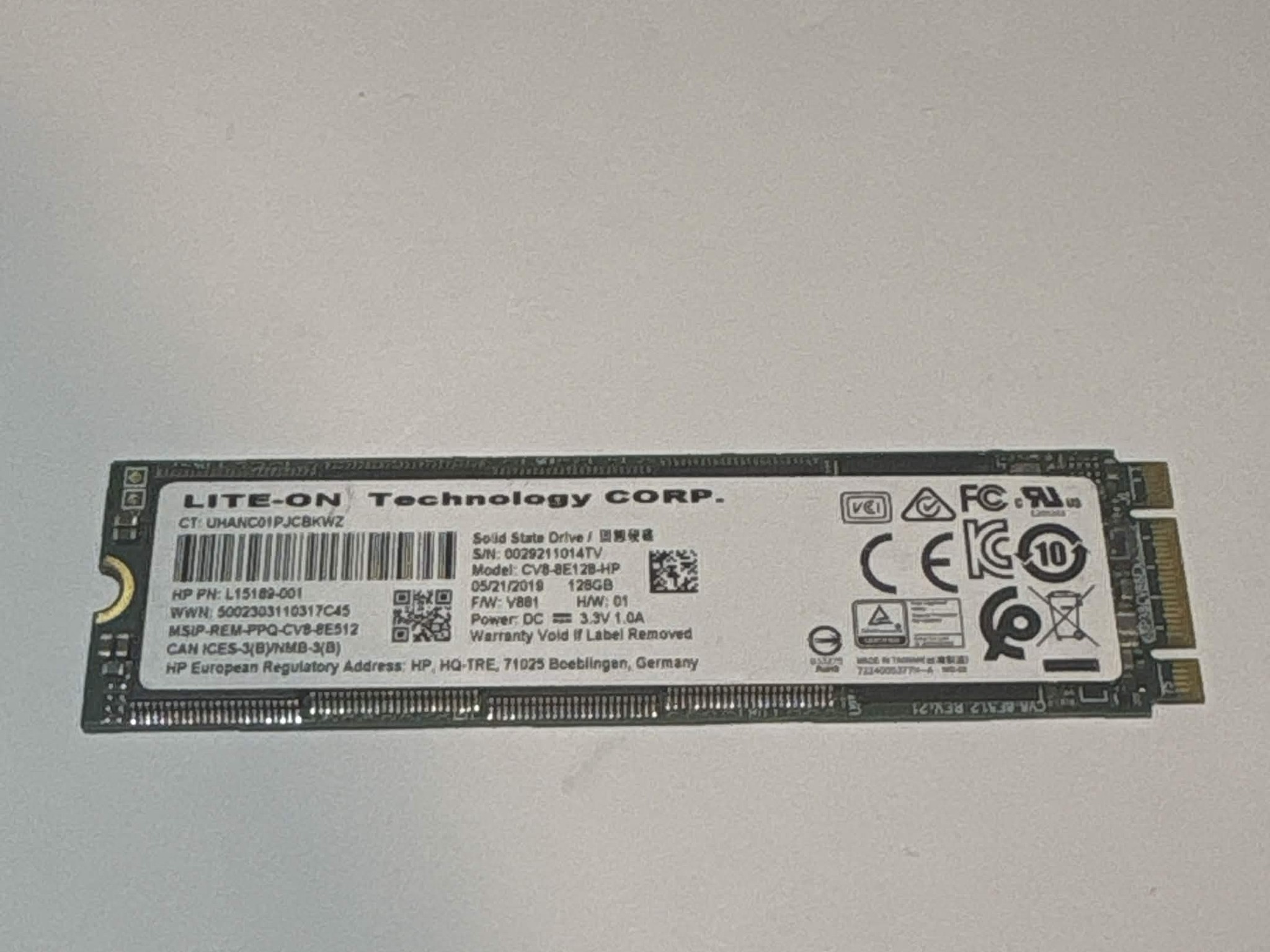 Lite-On CV8 128GB M.2 SATA SSD Tested Working Low Hours