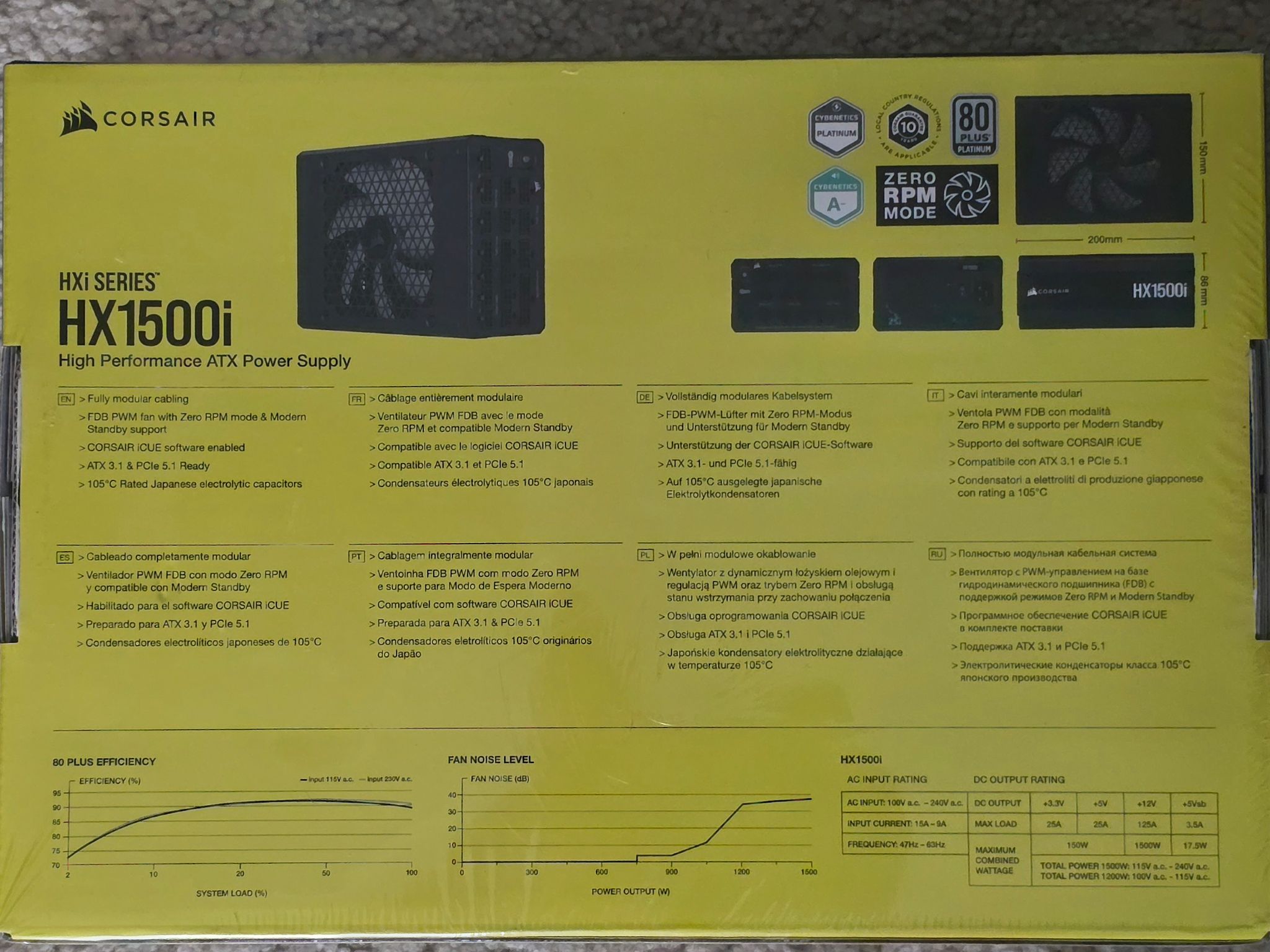 Corsair HX1500i 1500W ATX 3.1 80+ Platinum Fully Modular Power Supply Brand New Sealed