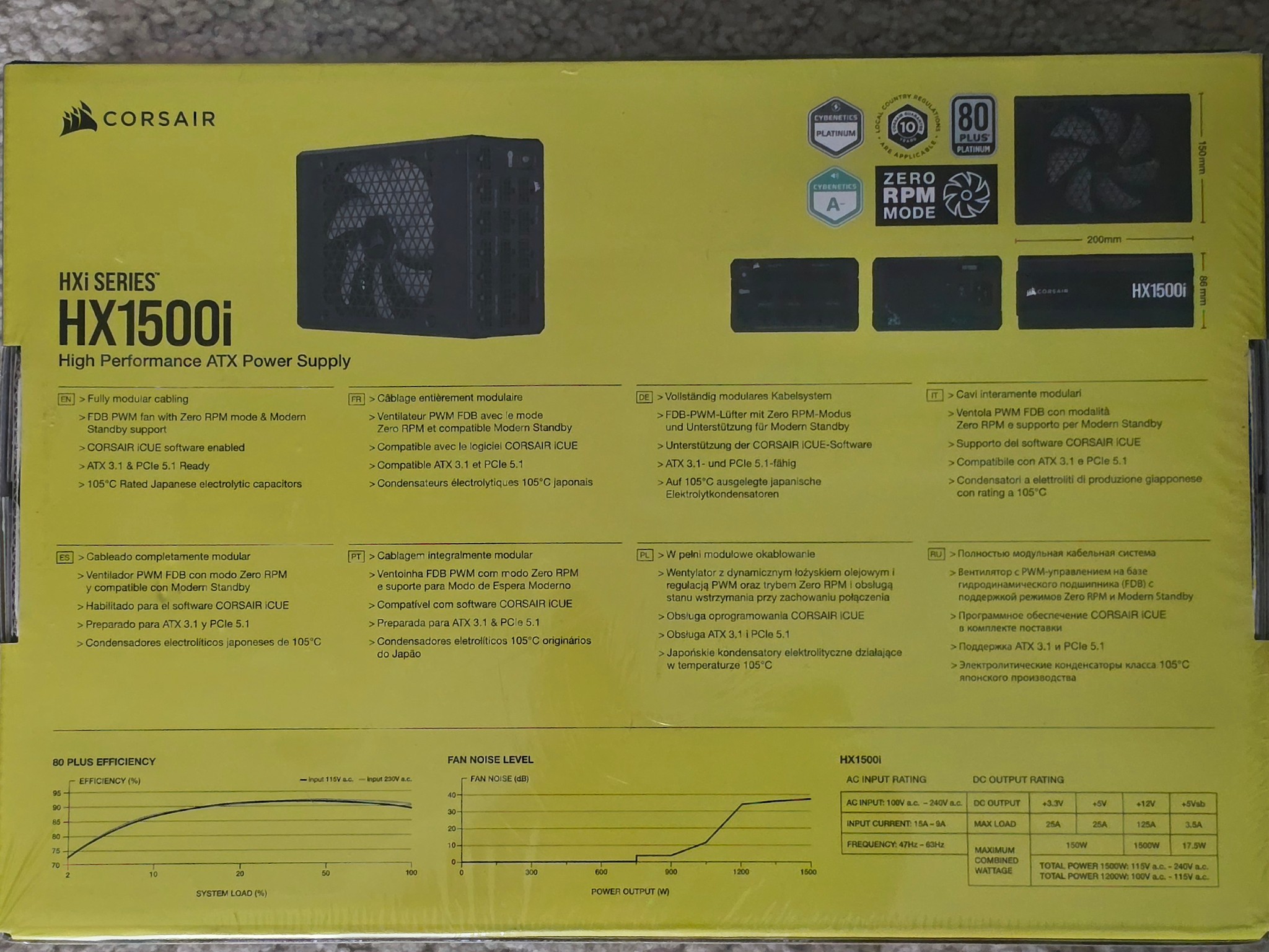 Corsair HX1500i 1500W ATX 3.1 80+ Platinum Fully Modular Power Supply Brand New Sealed