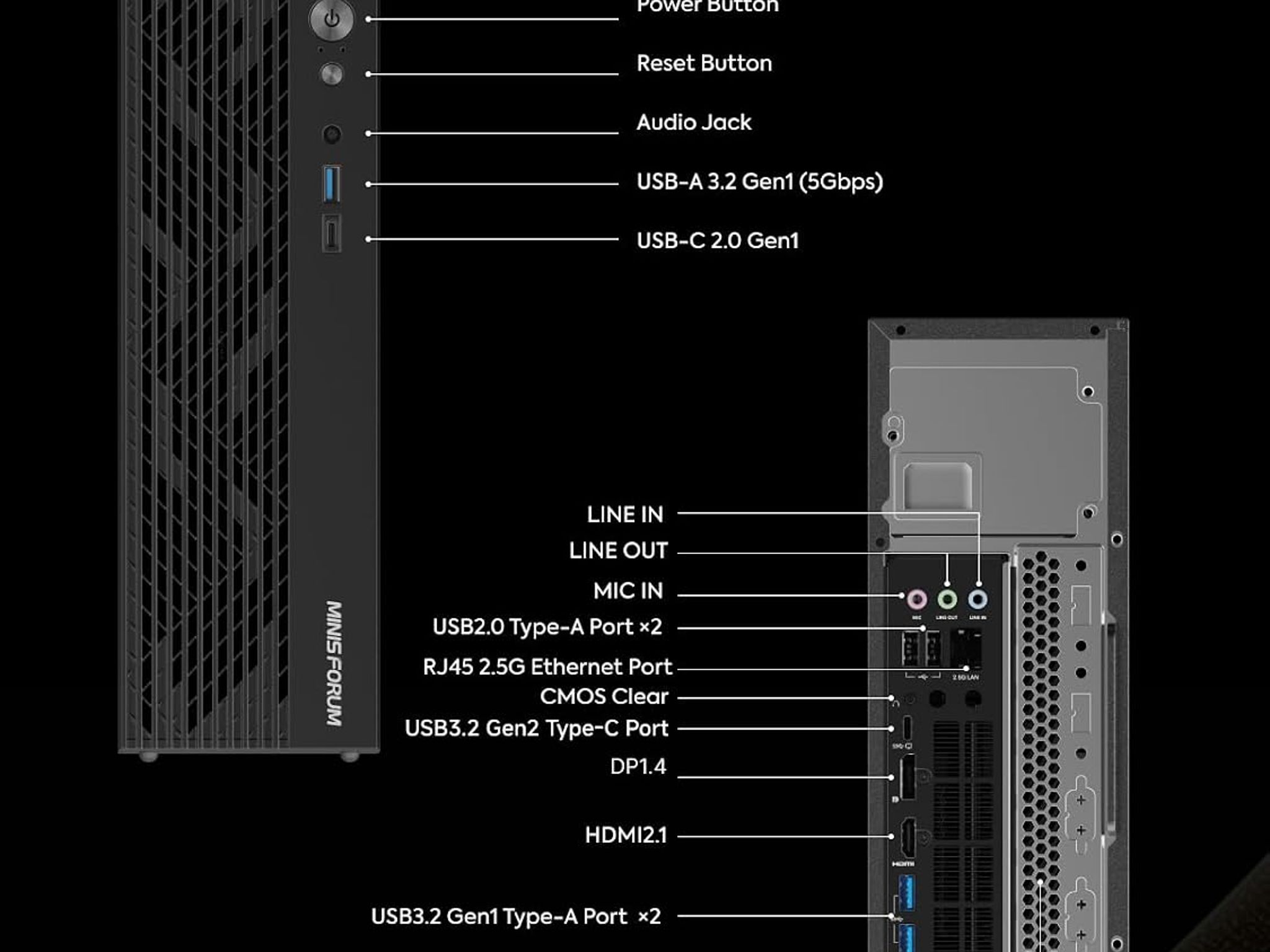 MINISFORUM 795S7 Mini Gaming PC AMD Ryzen 9 7945HX (16C/32T) Barebone Version