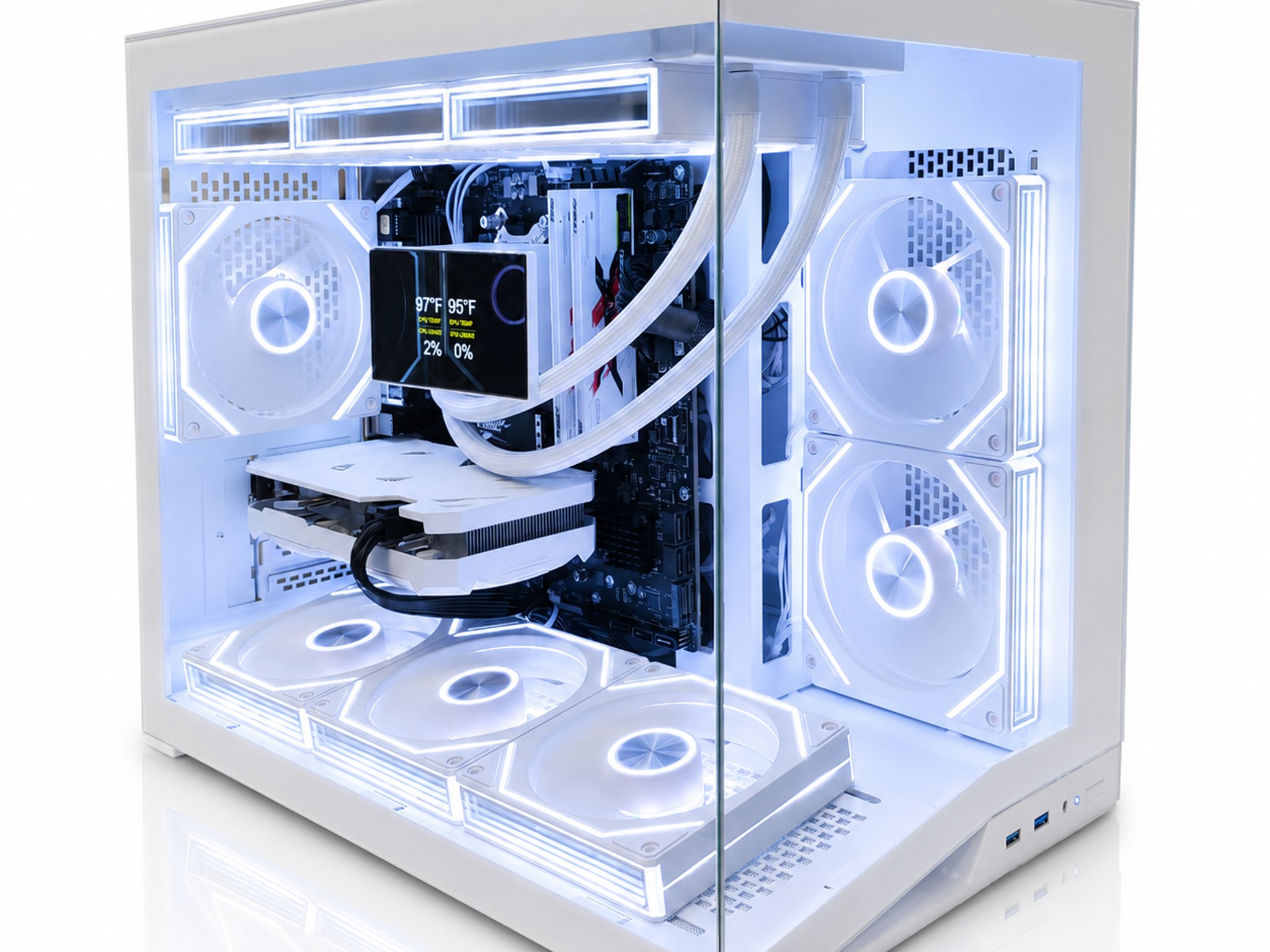 White mATX Gaming PC | RTX 4060 | Ryzen 5 5500 | 1TB Gen4 SSD | 360mm IPS AIO