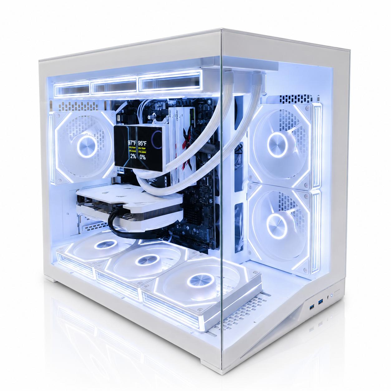 White mATX Gaming PC | RTX 4060 | Ryzen 5 5500 | 1TB Gen4 SSD | 360mm IPS AIO
