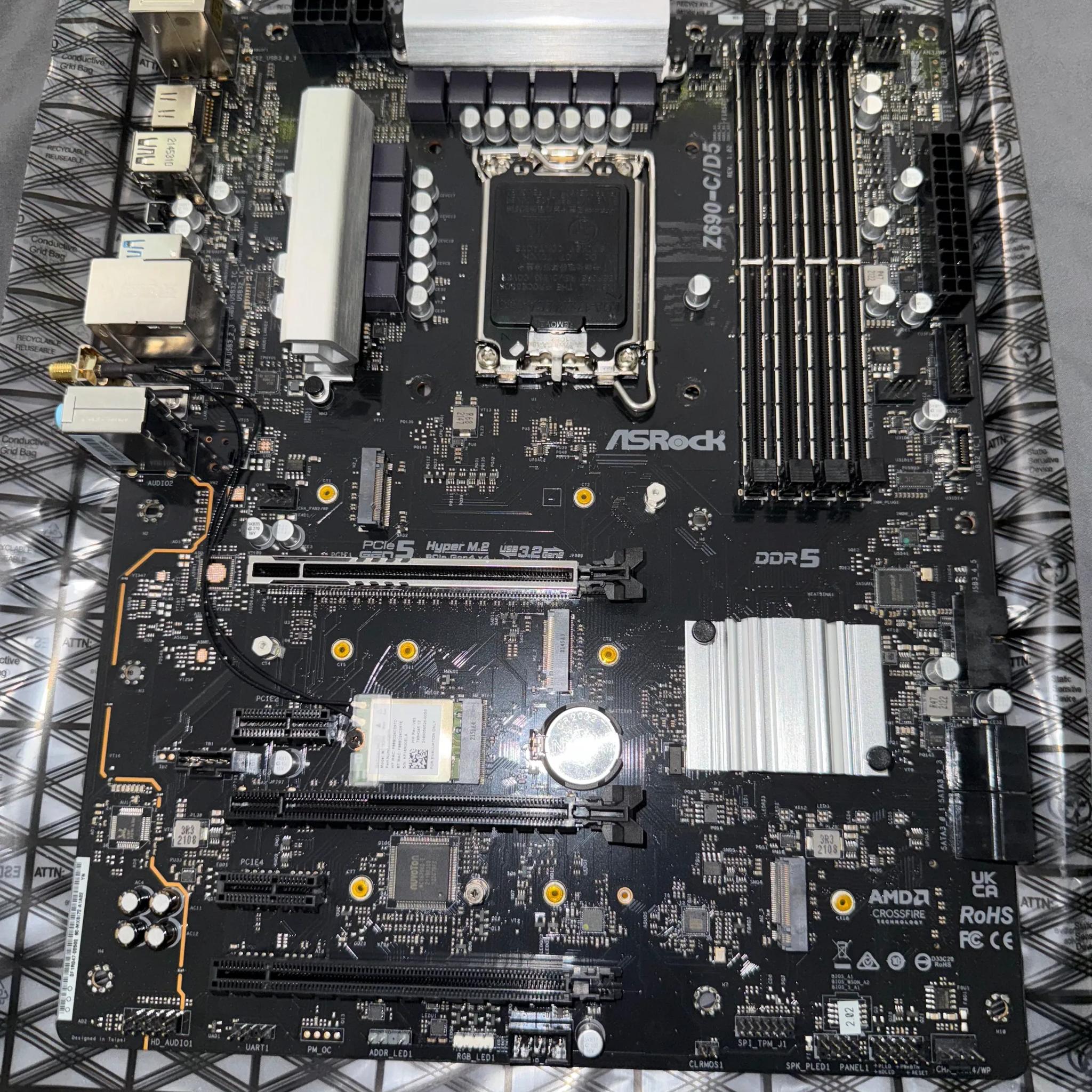 AsRock Z690-c/D5 Motherboard, Flashed for 14th Gen Intel. Like New