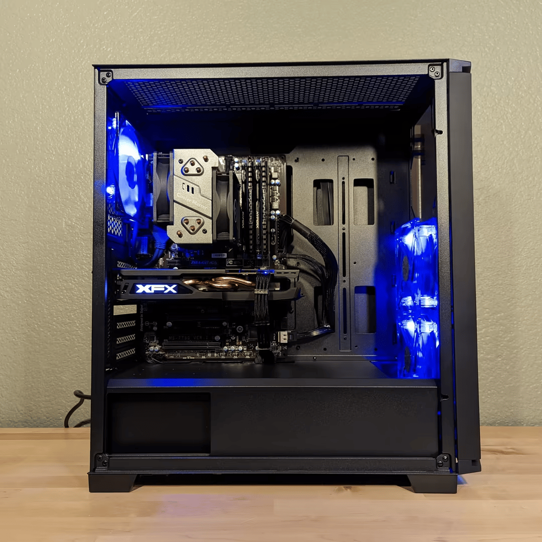 Great 1080p Blue Theme Gaming PC (i7, RX 480)