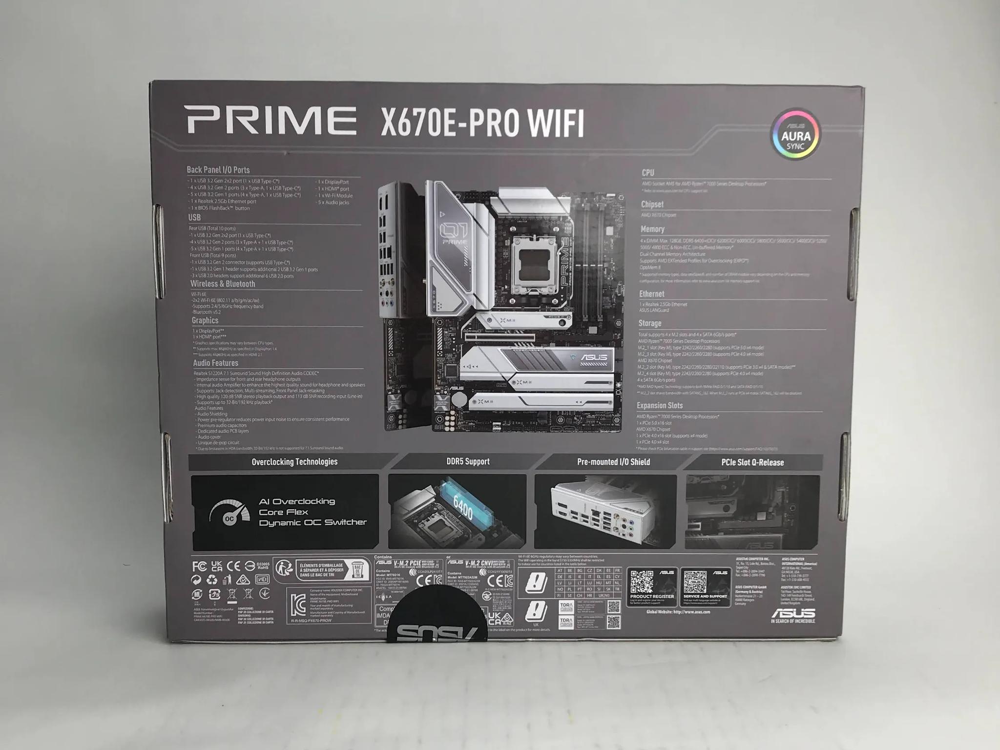 BNIB | ASUS PRIME X670E-PRO WIFI Socket AM5, AMD Motherboard