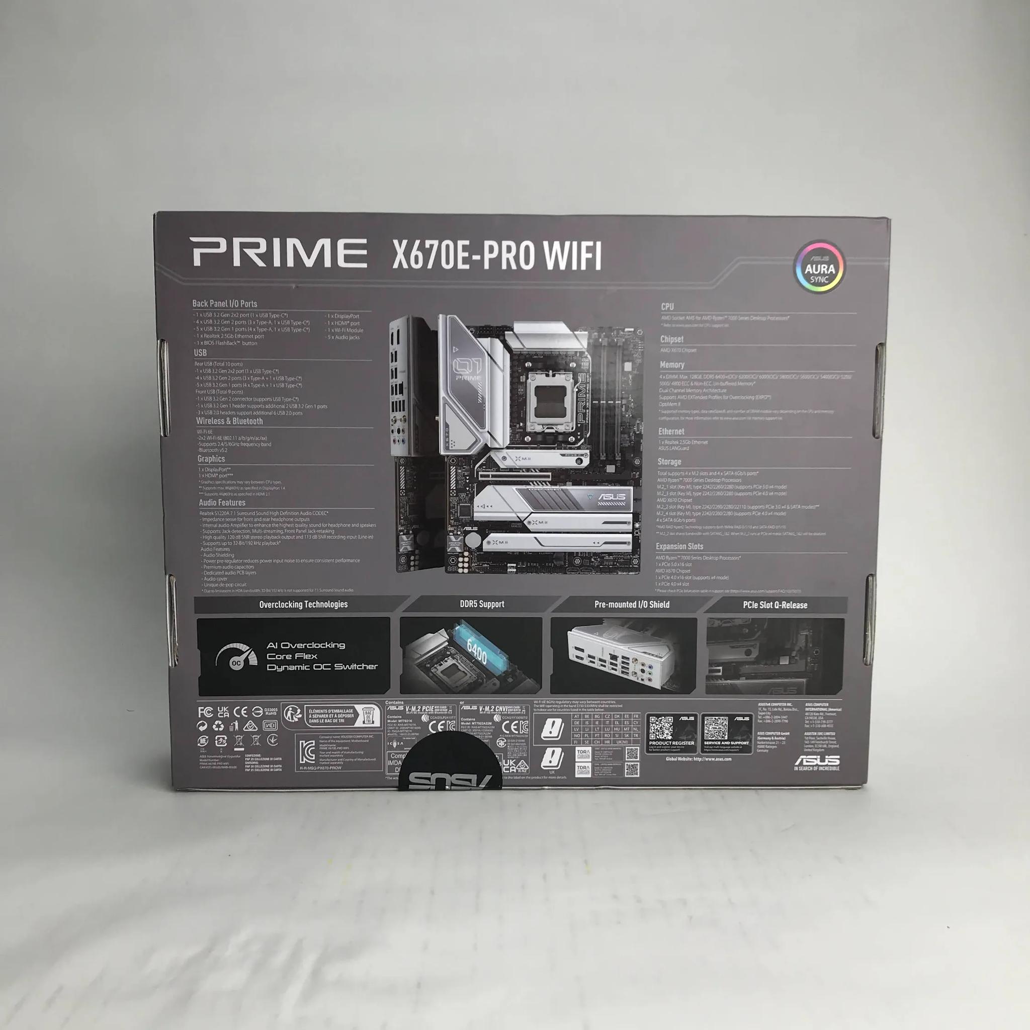 BNIB | ASUS PRIME X670E-PRO WIFI Socket AM5, AMD Motherboard