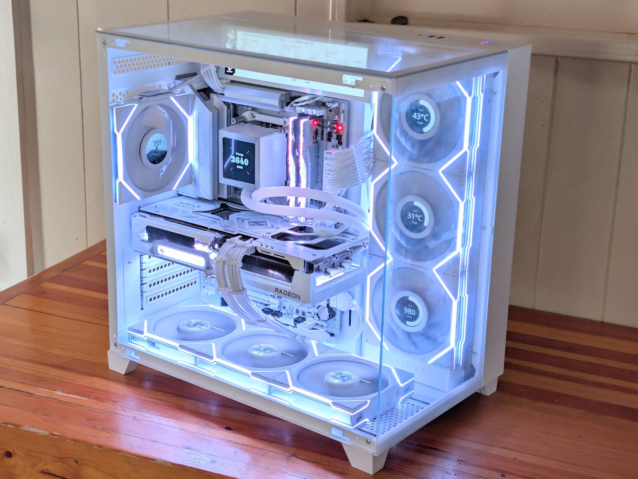 💎 Liquid Crystal 💎 Ryzen 7 7800X3D • RX 9070 XT • 32GB DDR5 • 6 LCD Screens • 2TB NVMe
