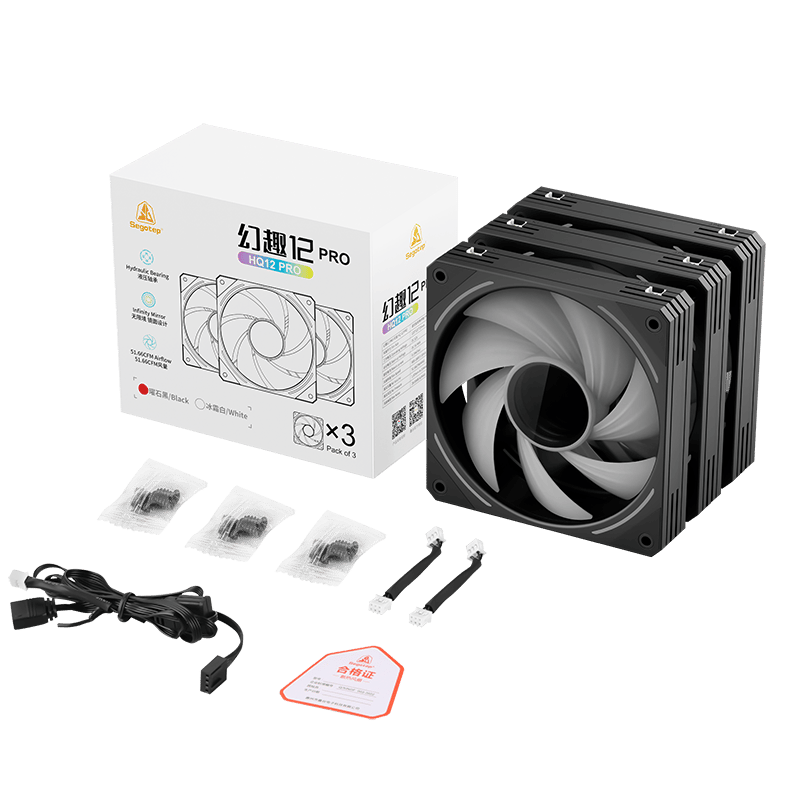Bulk Clearance!!! – 60x Segotep HQ12 BLACK/WHITE 120mm PWM ARGB Case Fans | Infinite Mirror Design