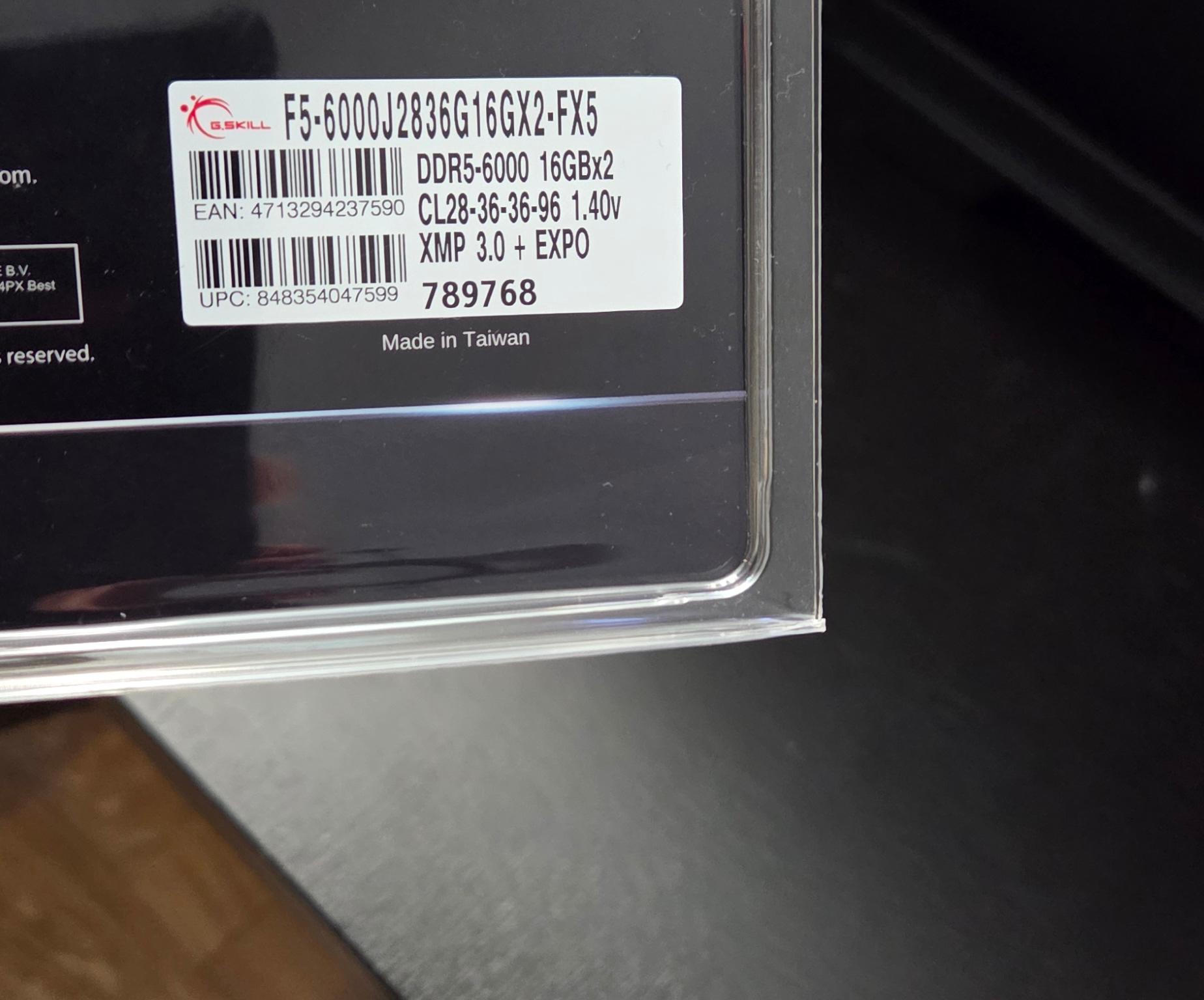 Asus ROG Strix B650e-f , AMD 7800X3D Gskill DDR5 6000 CL28