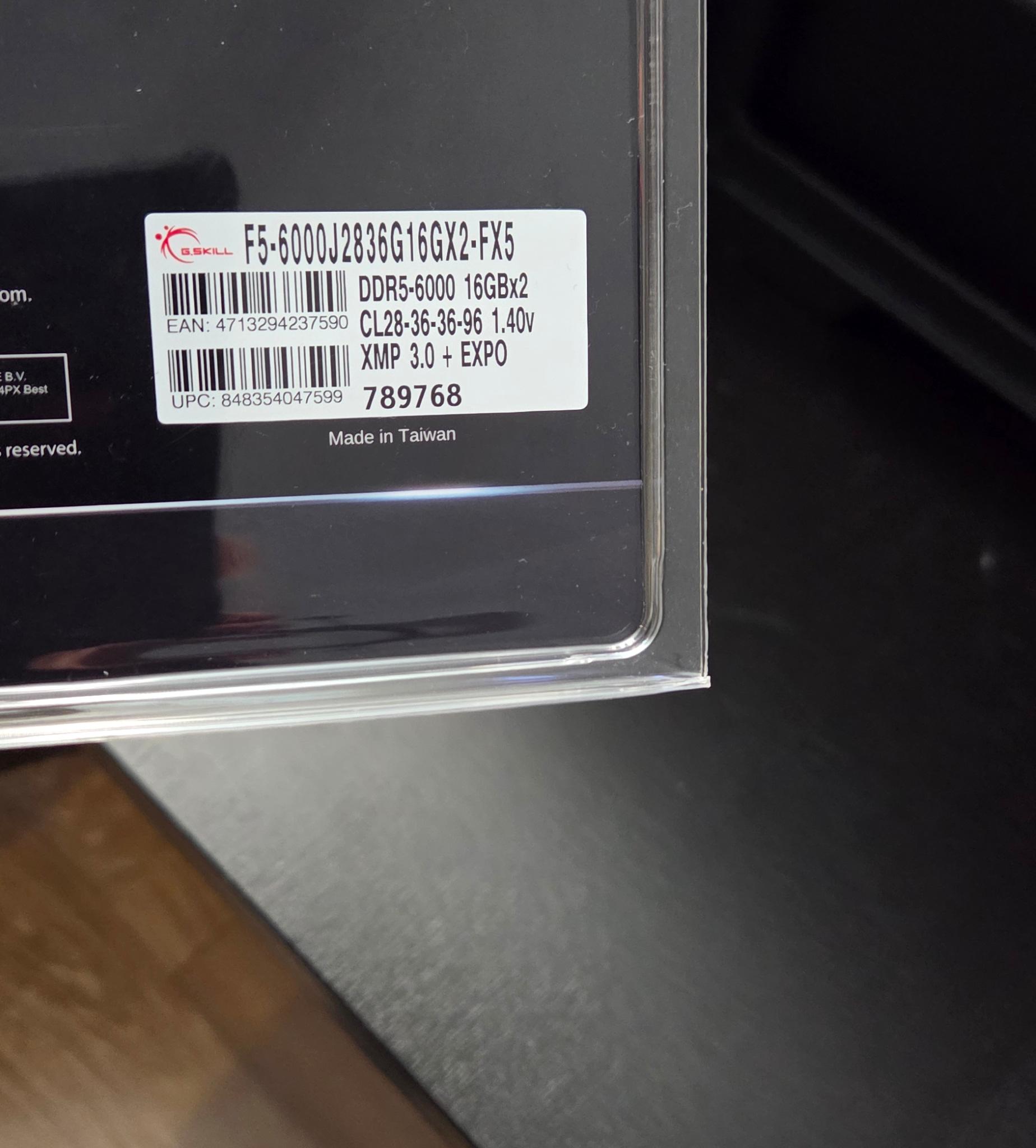 Asus ROG Strix B650e-f , AMD 7800X3D Gskill DDR5 6000 CL28