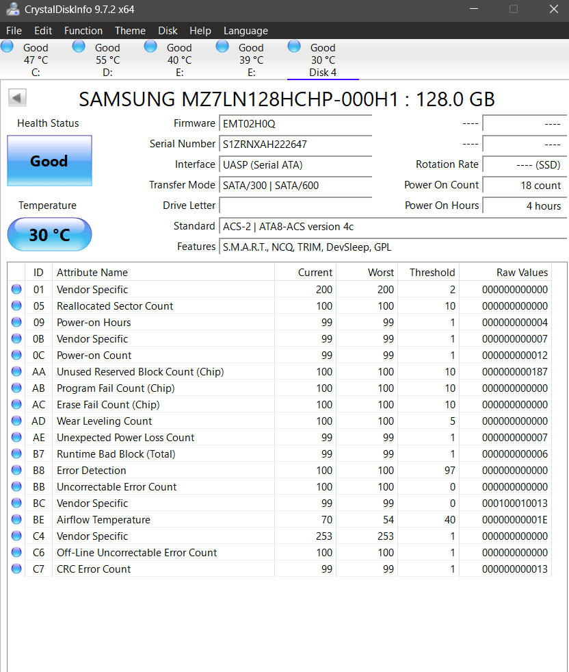 Samsung 128GB SSD