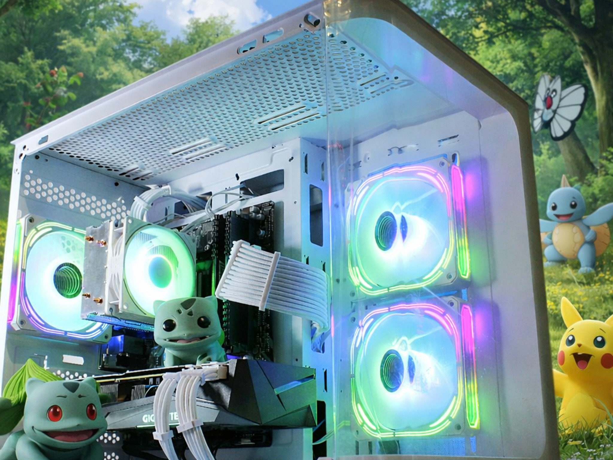 🐢🦖🌿Bulbasaur🌿🐢🦖 White Gaming PC [RTX 3060ti][32GB RAM]