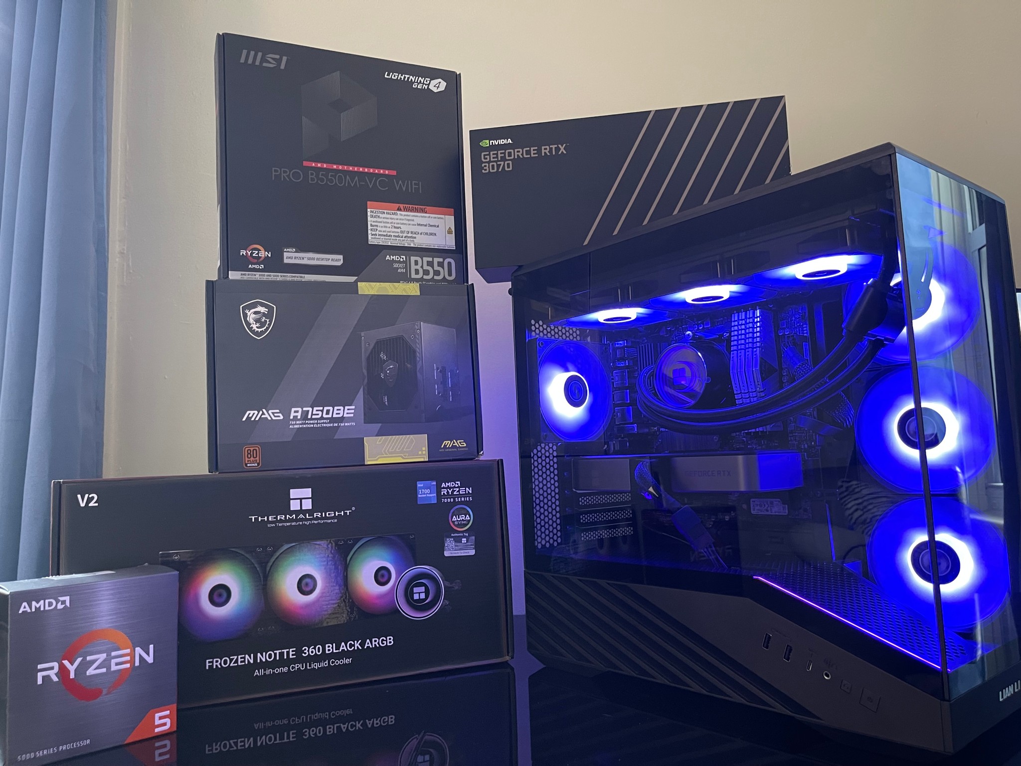 🔥1440p Beast / RTX 3070 FE/ R5 5600G/ 32GB RAM/ 1TB Storage/ liquid cooled🔥