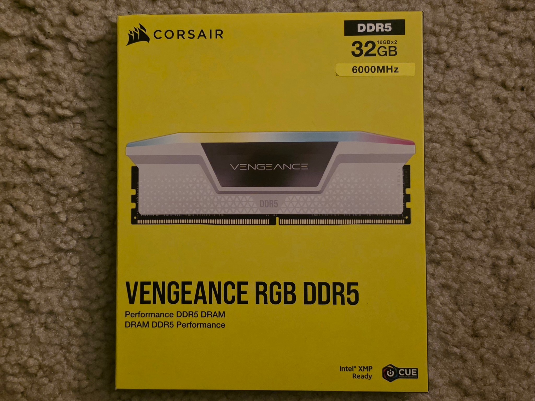 CORSAIR Vengeance RGB 32GB (2 x 16GB) DDR5 6000MHz CL36-44-44-96 White Brand New Sealed
