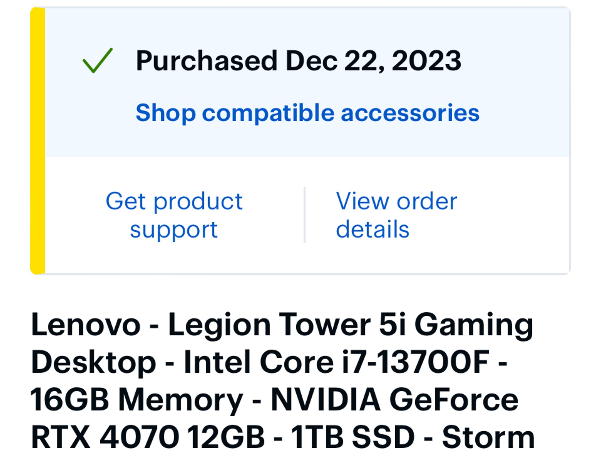 Lenovo Legion Tower 5i RTX 4070 12GB VRAM + Intel i7-13700F