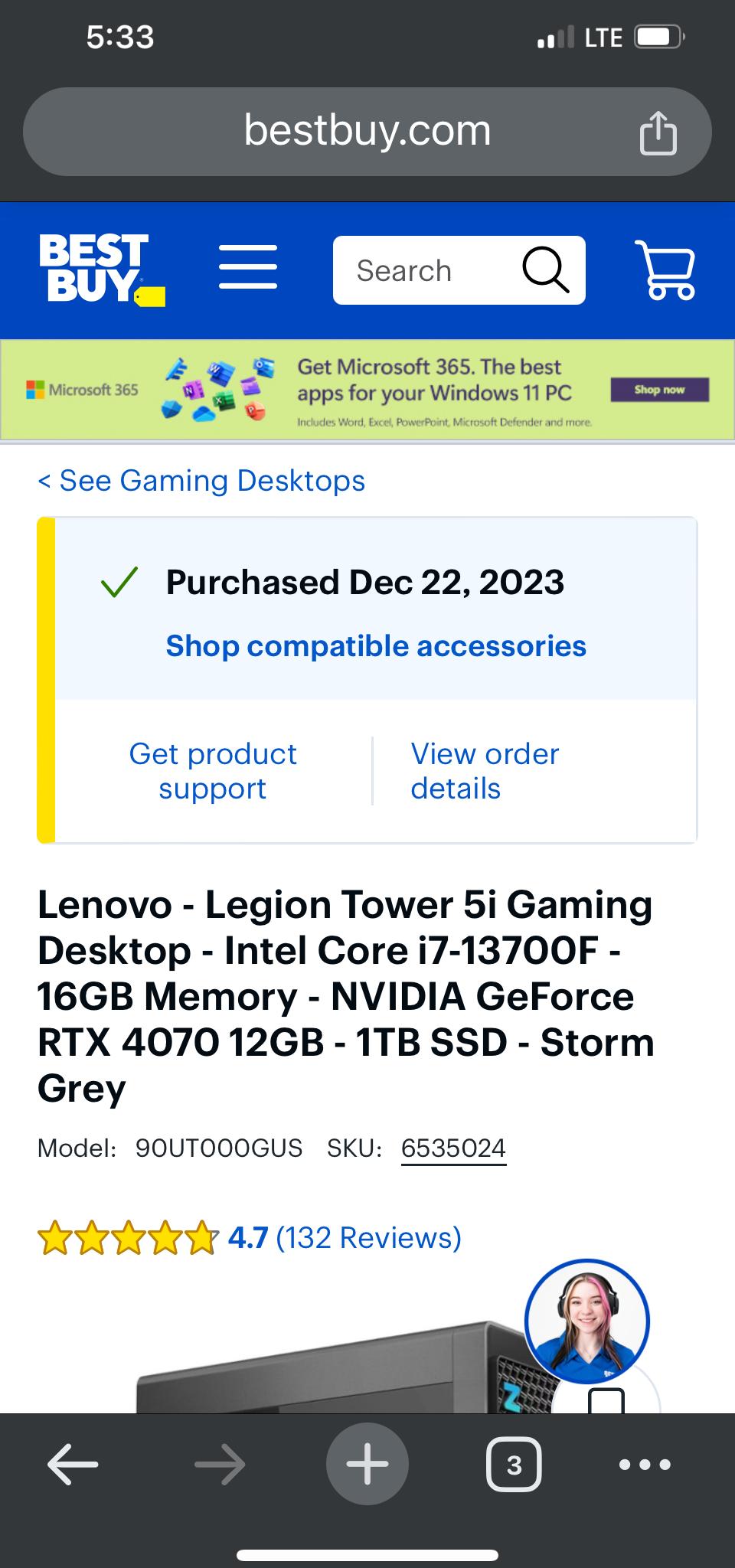 Lenovo Legion Tower 5i RTX 4070 12GB VRAM + Intel i7-13700F