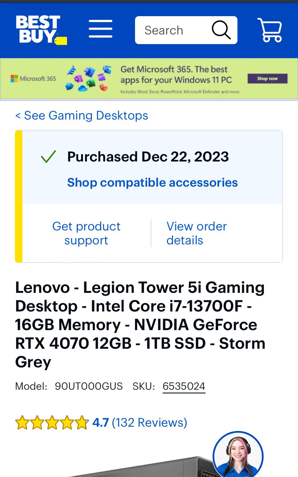 Lenovo Legion Tower 5i RTX 4070 12GB VRAM + Intel i7-13700F