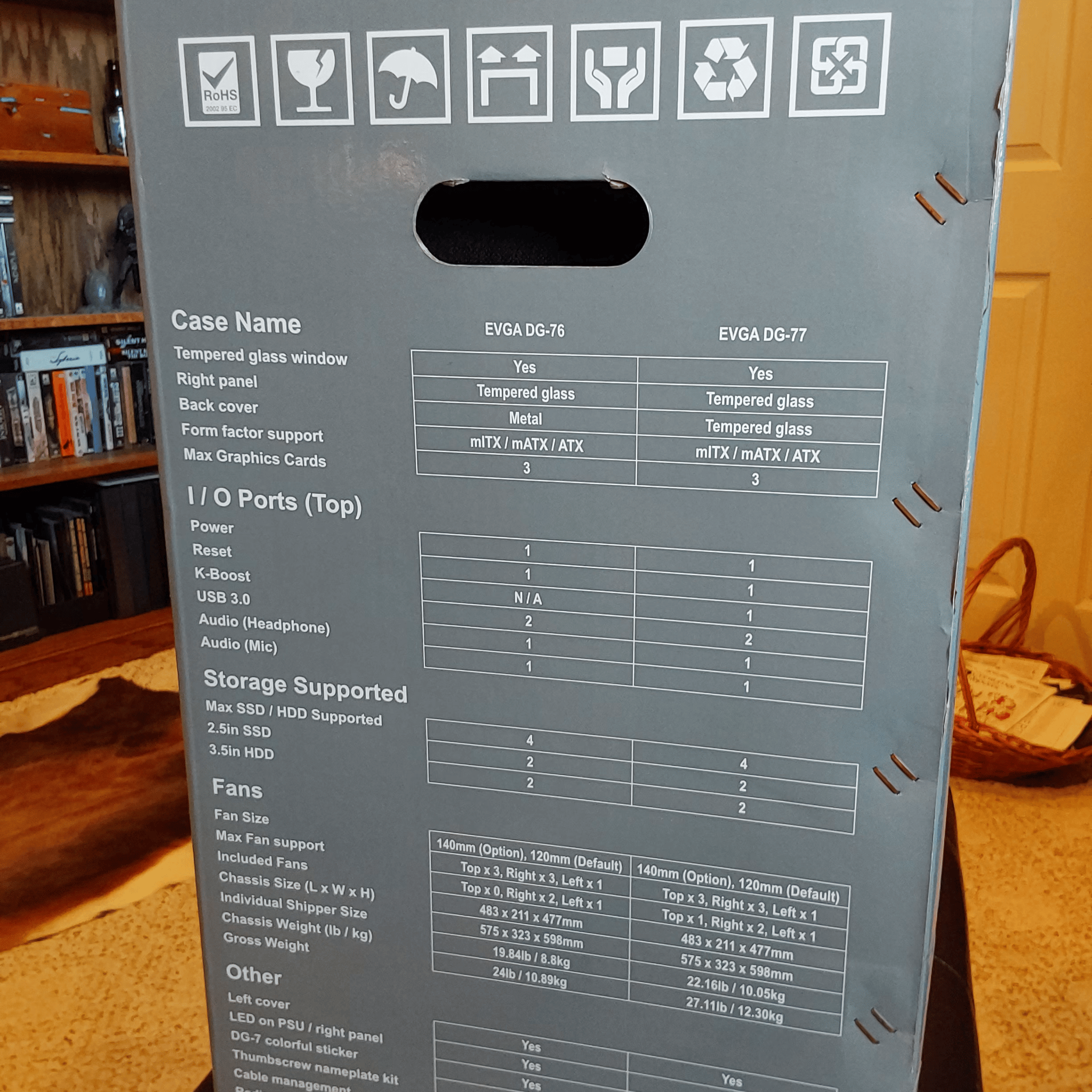 NEW EVGA DG-77 Matte Black Mid-Tower Gaming Case, Tempered Glass, Vertical GPU Mount, RGB, & K-Boost