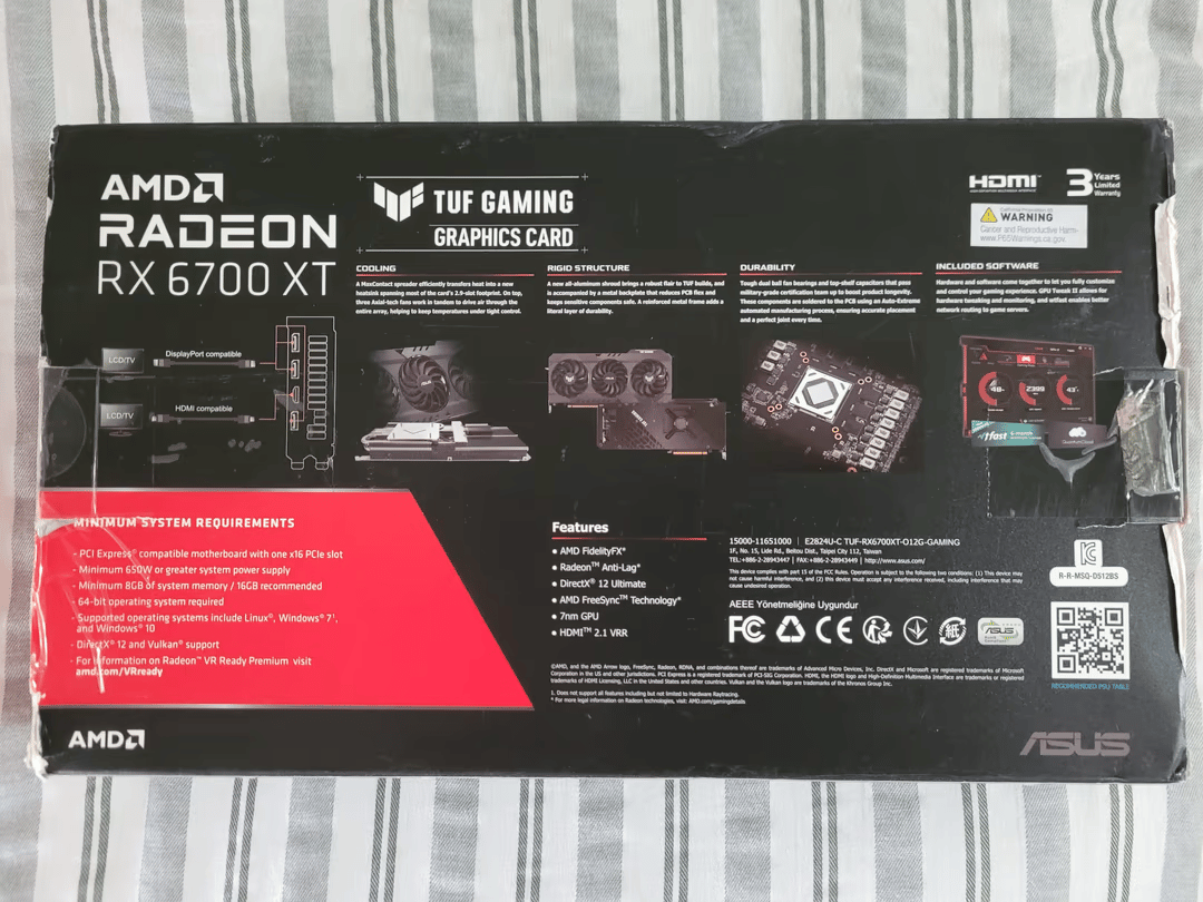 OBO Open Box/Sealed Asus TUF Gaming 6700XT OC