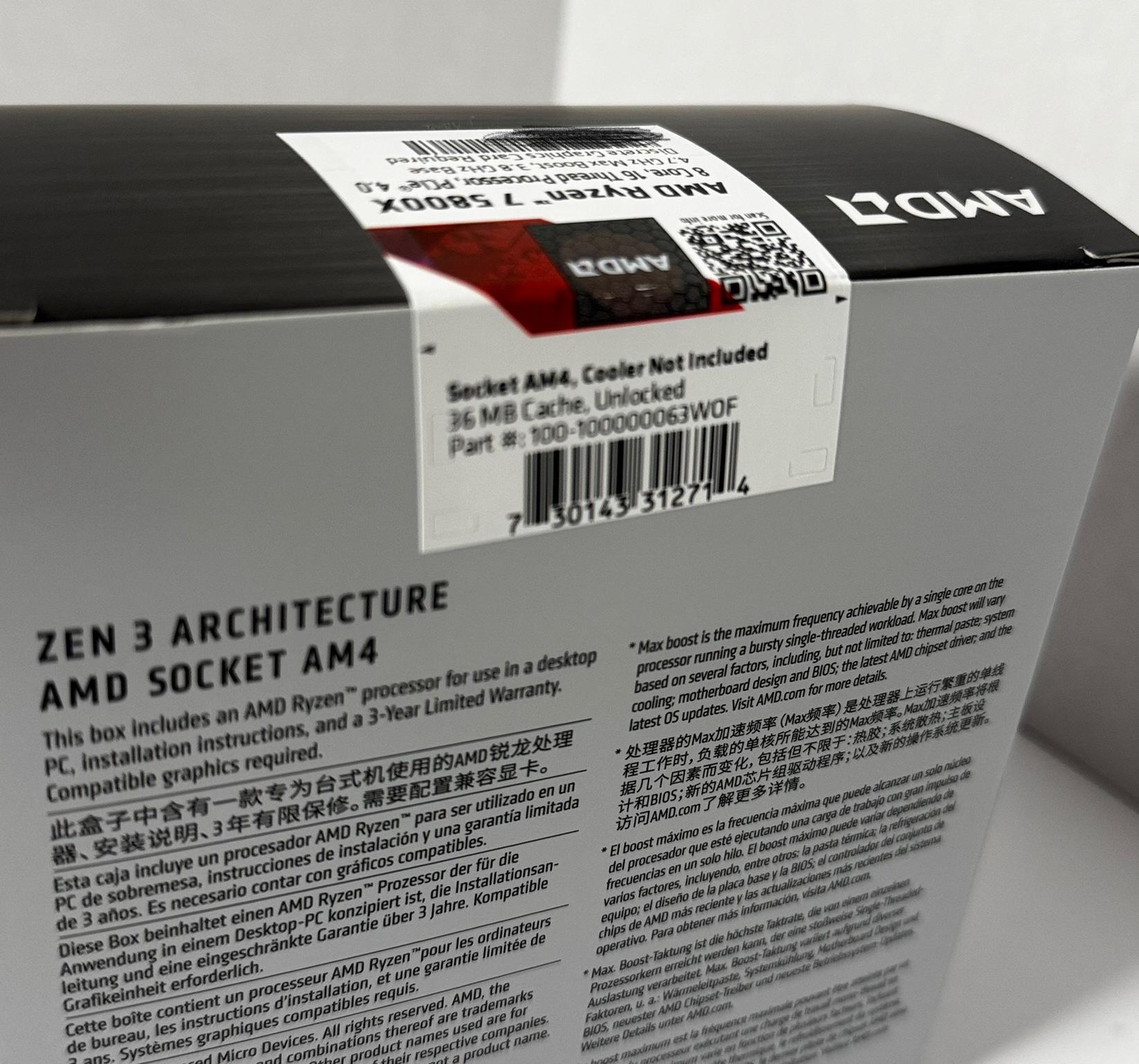 AMD Ryzen 7 5800X 8-core, 16-Thread Unlocked Desktop Processor