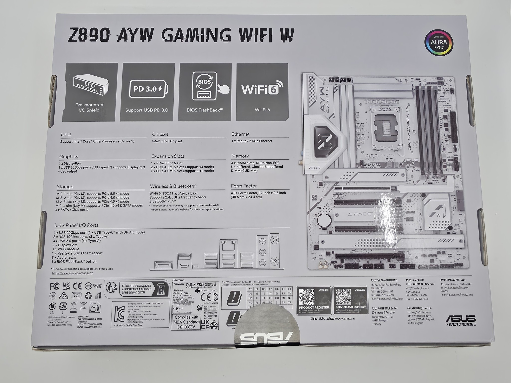 ASUS Z890 AYW GAMING WIFI W Intel LGA 1851 ATX Motherboard NEW