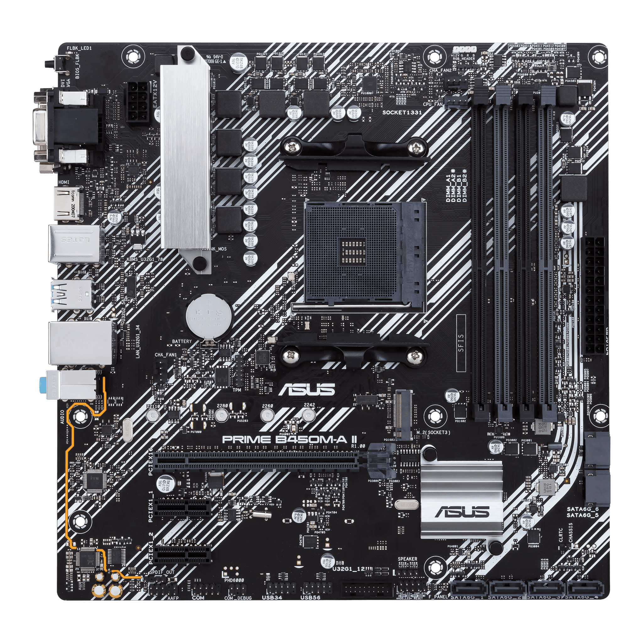 ASUS PRIME B450M-A II AMD Socket AM4 MicroATX M.2 Desktop Motherboard A