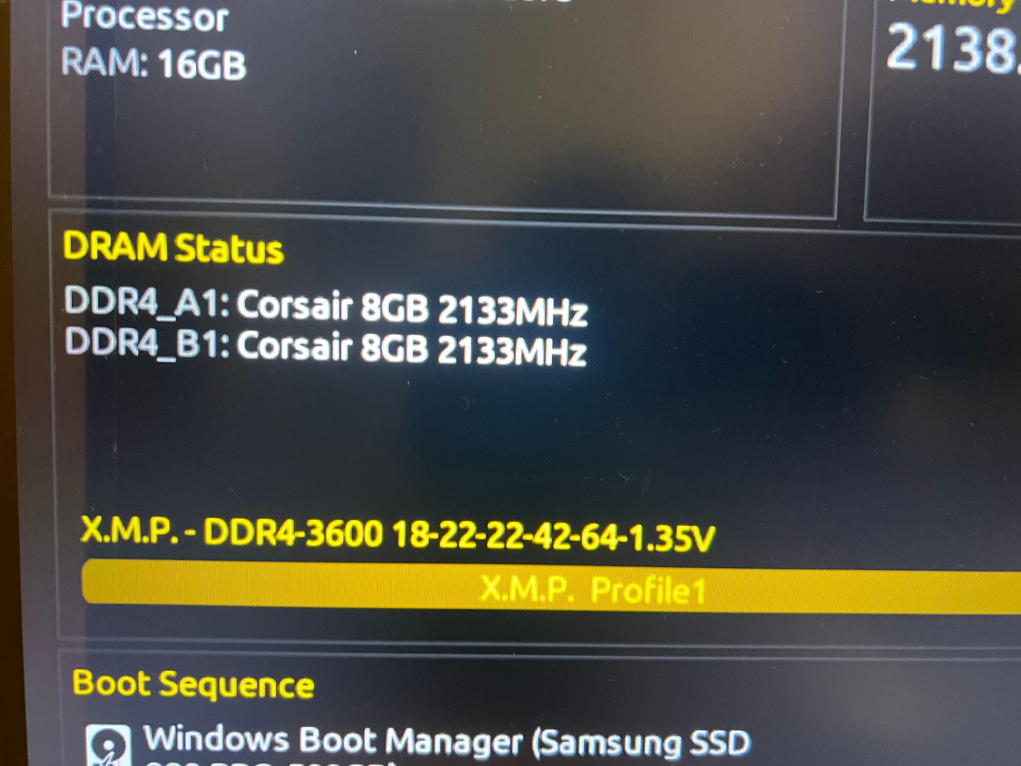 16GB (2x8GB) DDR4-3600MHz CL18 Corsair Vengeance RGB PRO RAM Memory