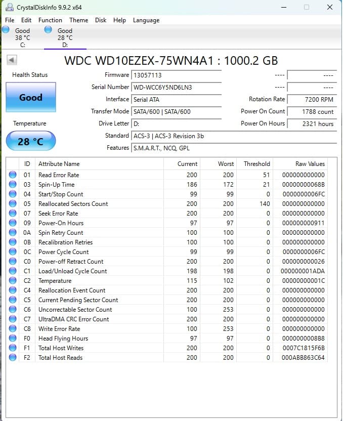 WD Blue 1TB SATA HDD