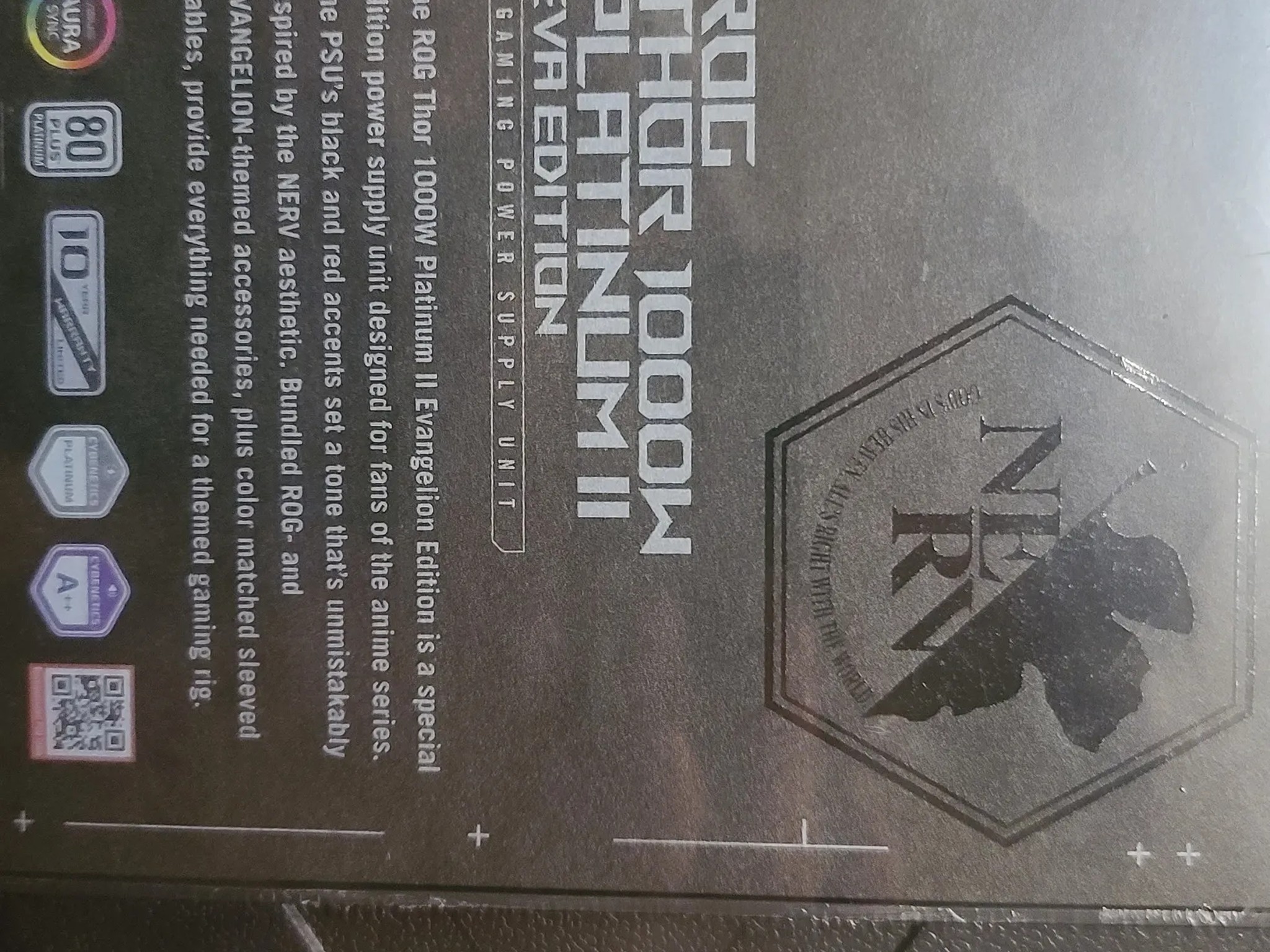 ROG Thor 1000w platinum 2 Eva edition Rog Evangelion