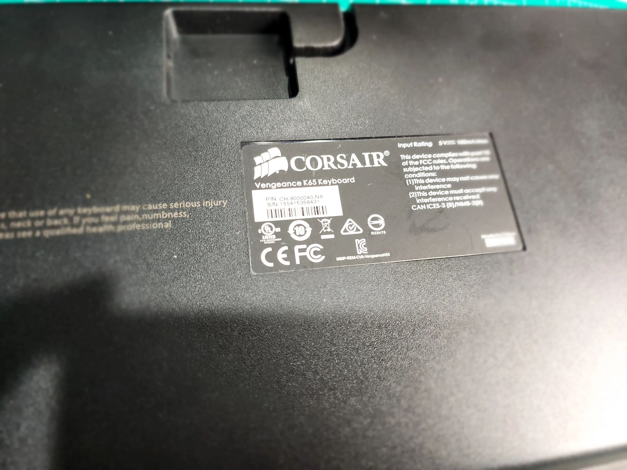 Corsair K65 Vengeance Gaming CH-9000040-NA Wired RED CHERRY MX Keyboard