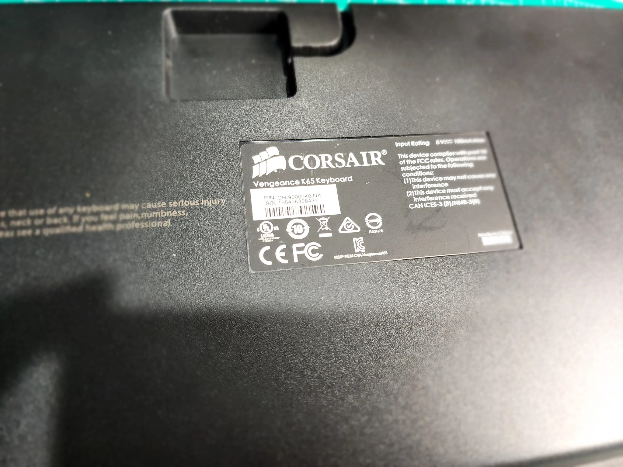 Corsair K65 Vengeance Gaming CH-9000040-NA Wired RED CHERRY MX Keyboard