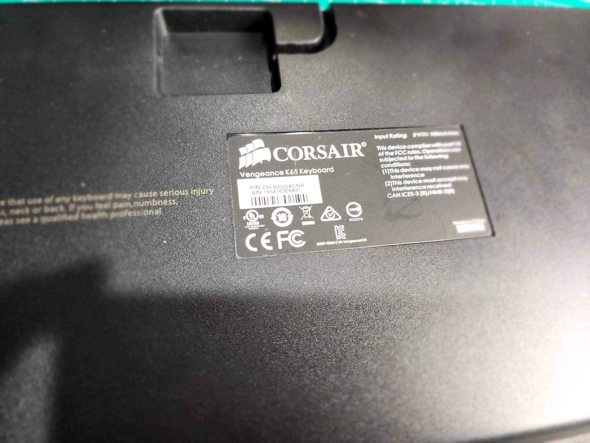 Corsair K65 Vengeance Gaming CH-9000040-NA Wired RED CHERRY MX Keyboard