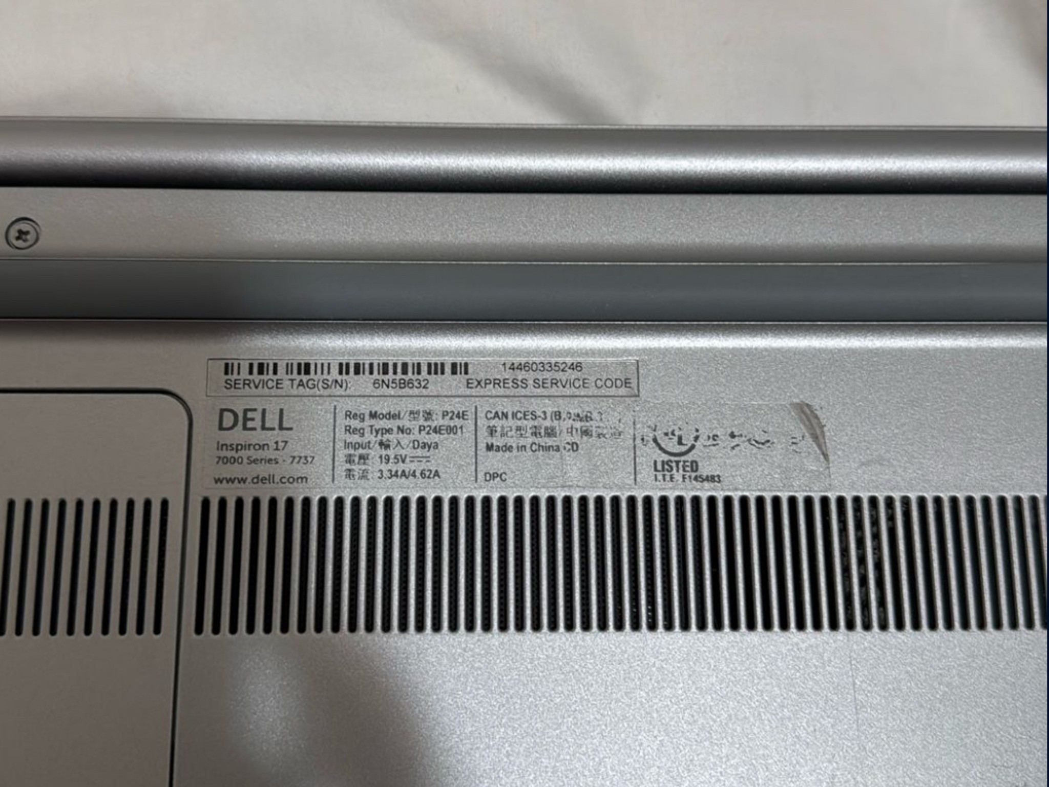 DELL Inspiron 17 700 Series 7737 (model P24E) *NO HARD DRIVE*