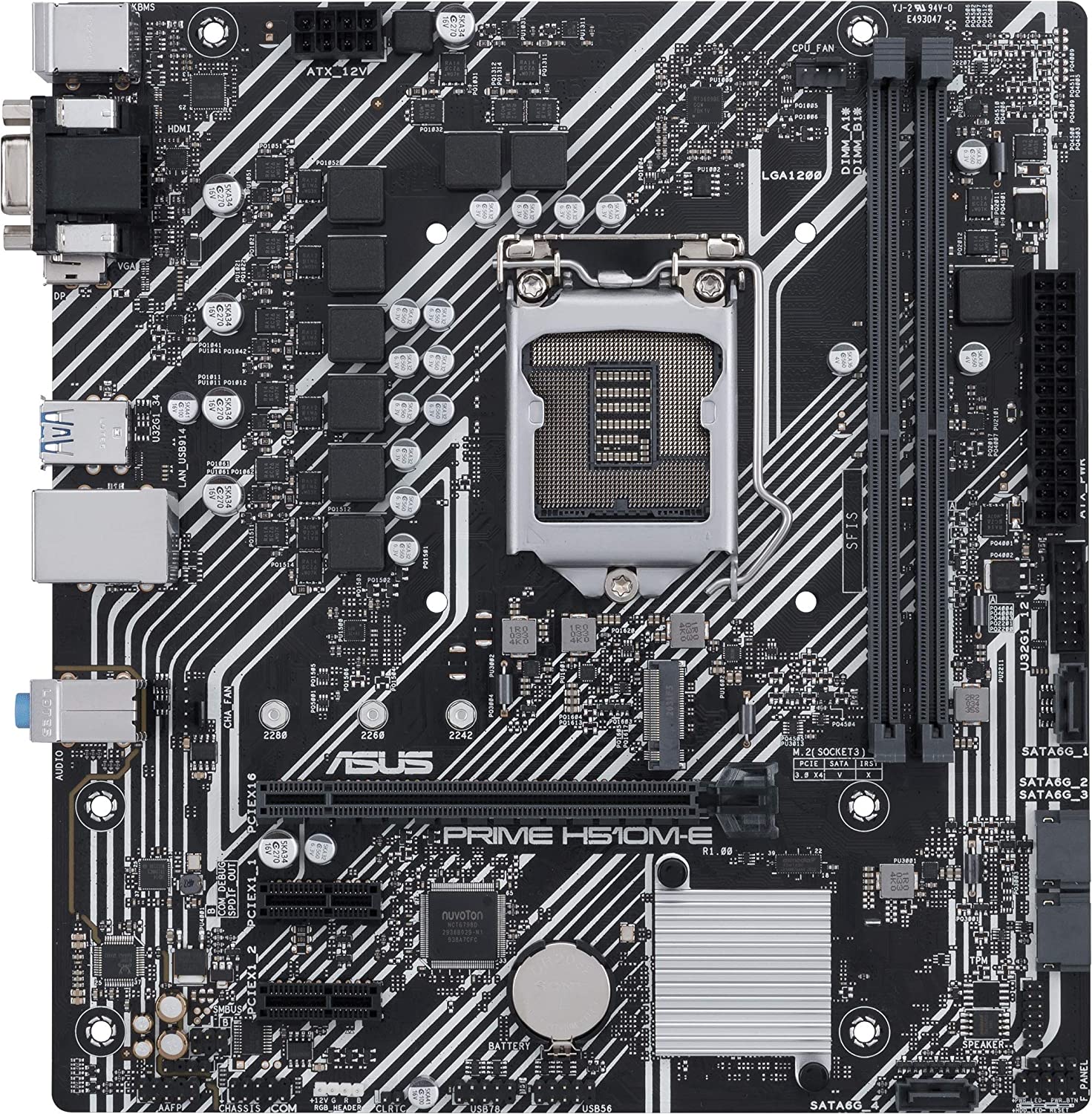ASUS PRIME H510M-E Intel H510 LGA 1200 MicroATX DDR4 Desktop Motherboard