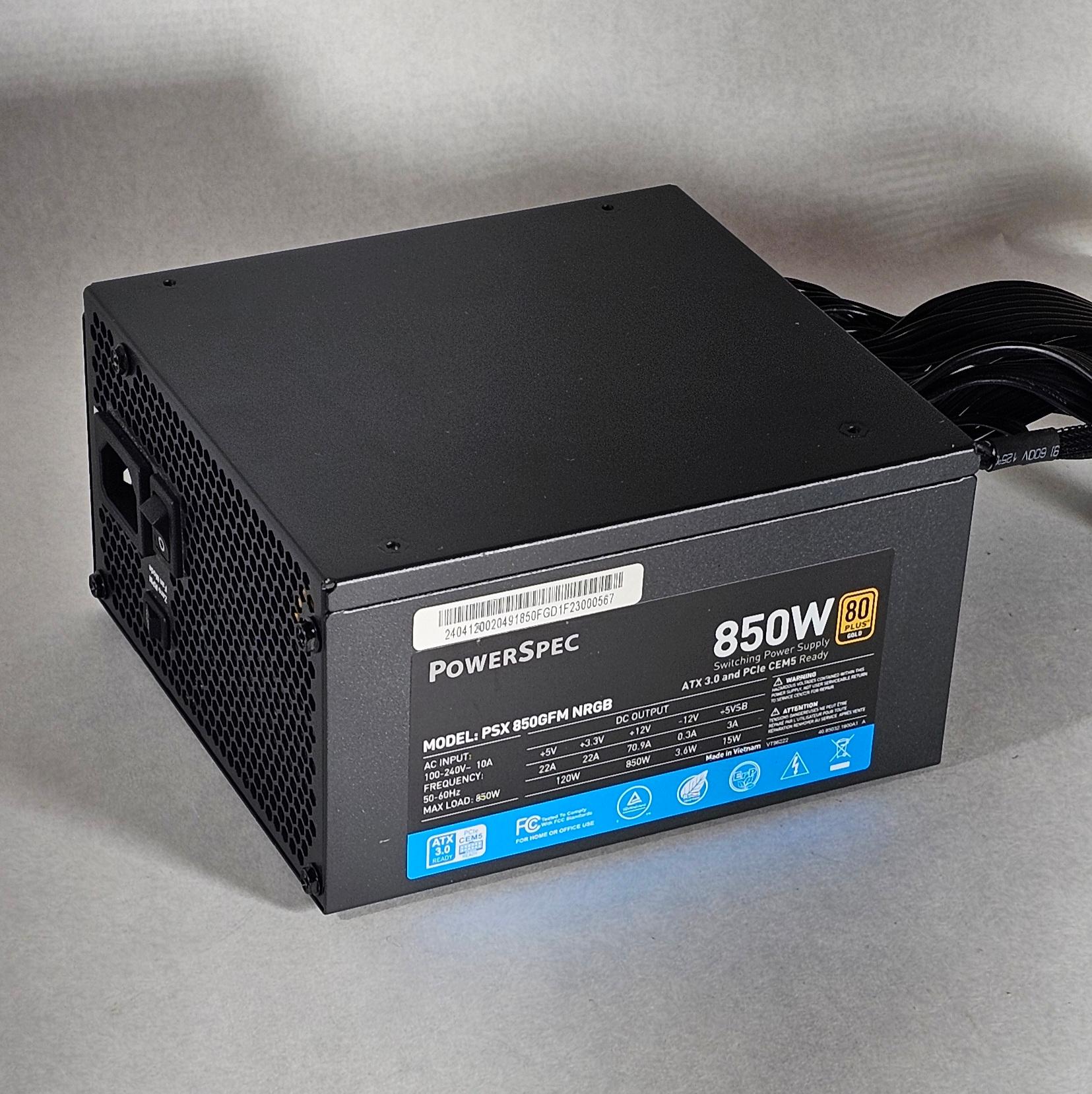 850 Watt PSU PowerSpec PSX 850GFM NRGB Power Supply