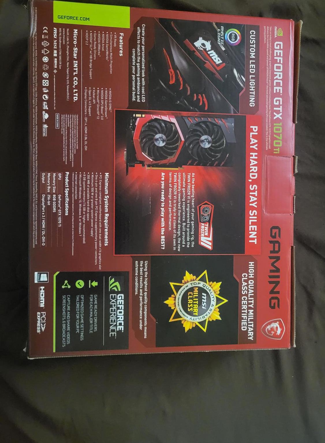 MSI Twin Frozr NVIDIA GTX 1070 Ti 8GB