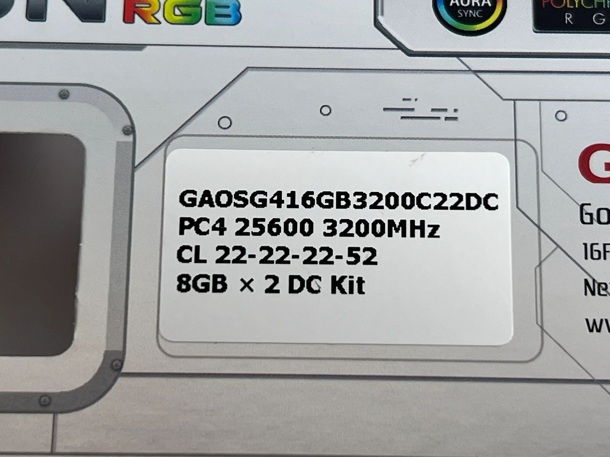 GEIL Orion RGB 2x8gb DDR4-3200mhz