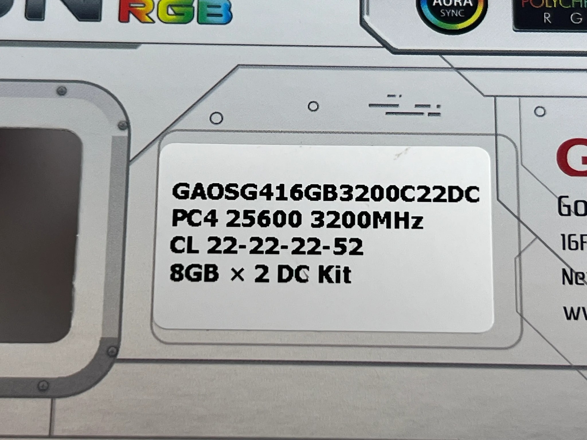 GEIL Orion RGB 2x8gb DDR4-3200mhz