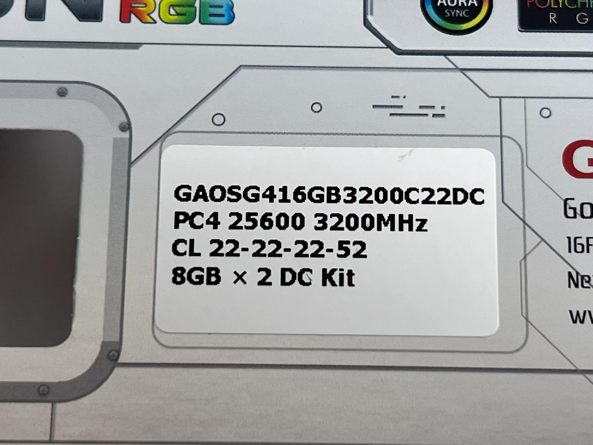 GEIL Orion RGB 2x8gb DDR4-3200mhz