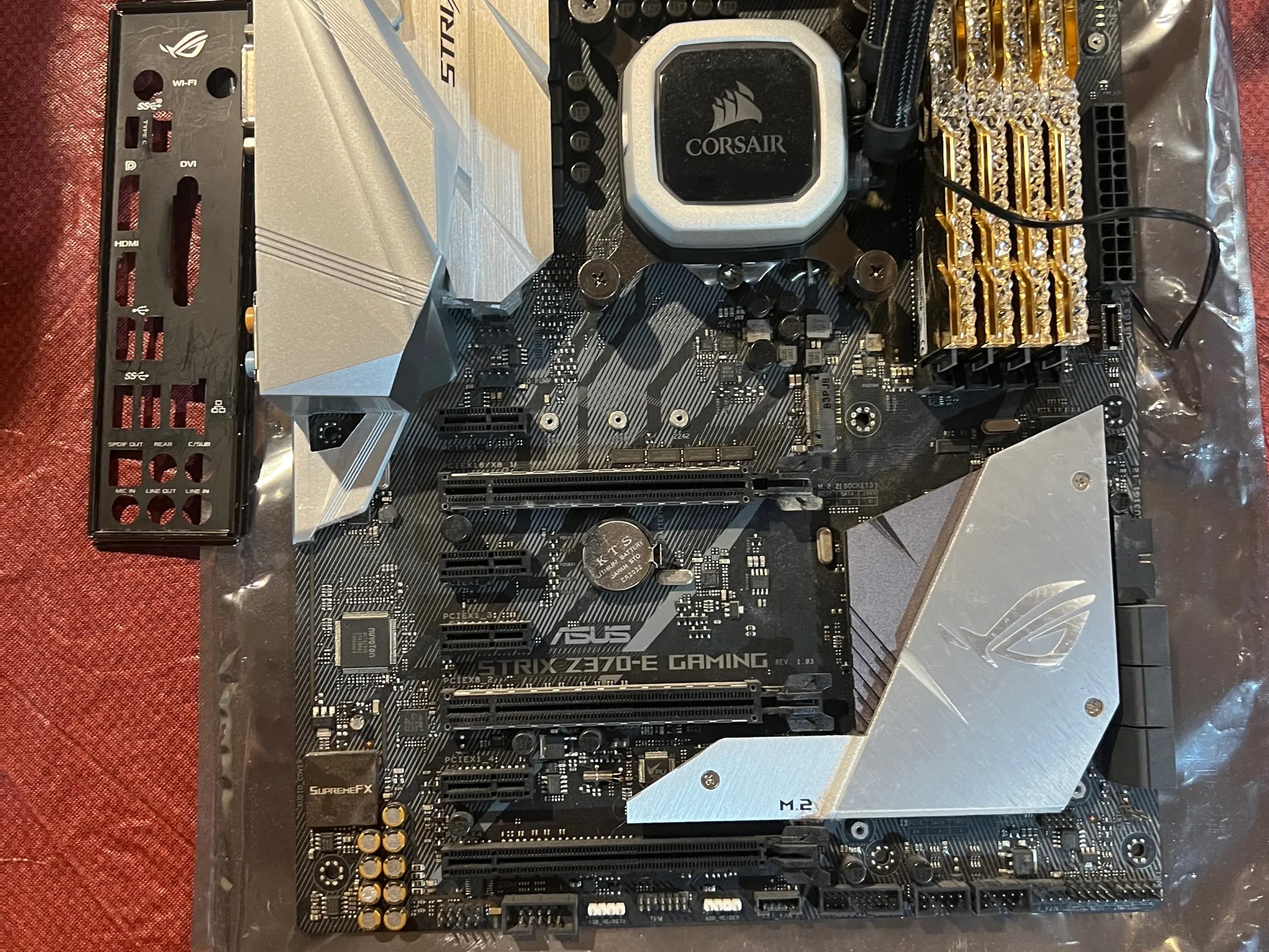 i9900k on a asus z370 gaming e with 32gb of g skill 3600mhz ram and corsair h115i pro rgb