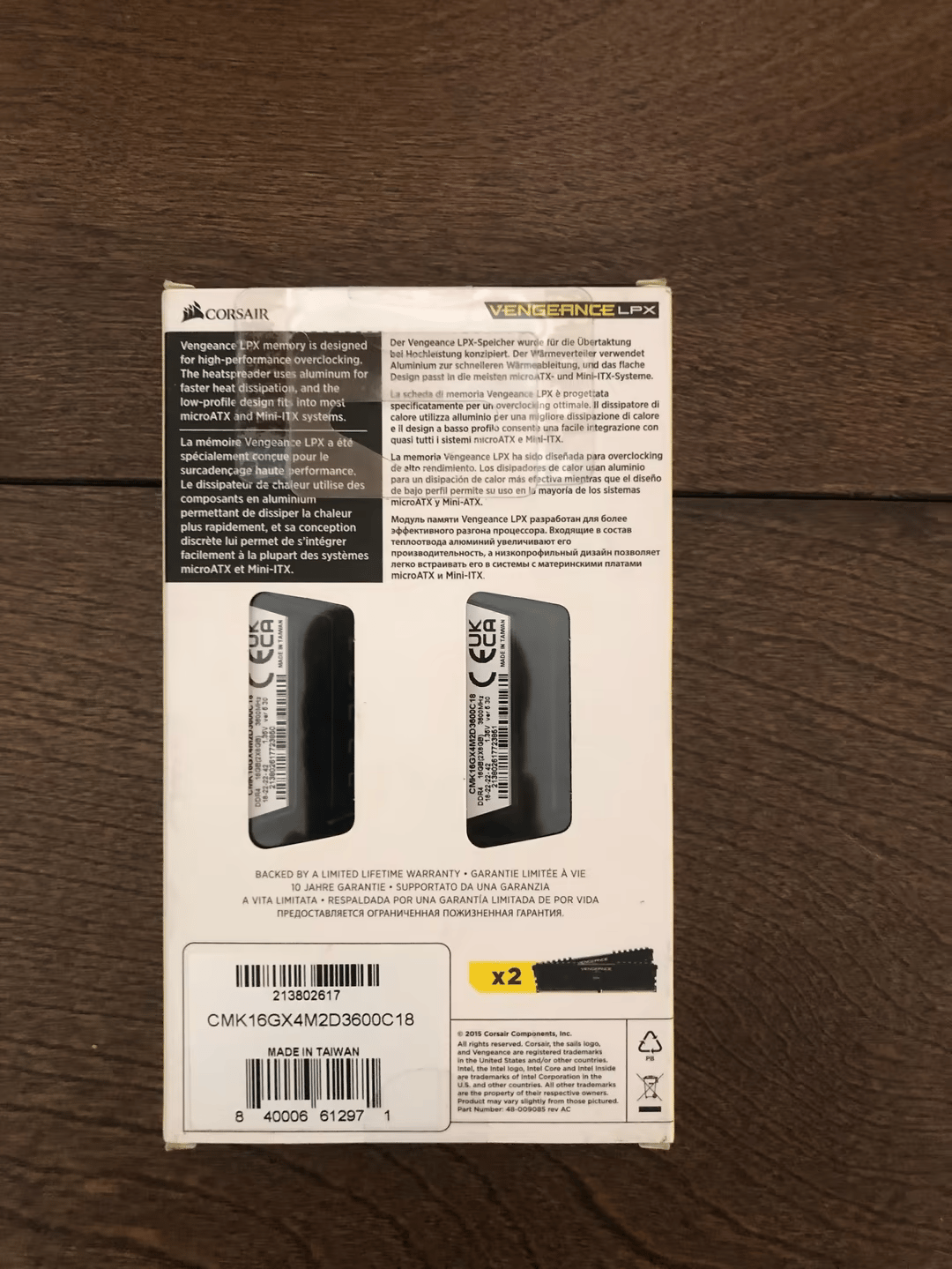 Corsair Vengeance LPX 16 GB (2 x 8 GB) DDR4-3600 CL18 Memory