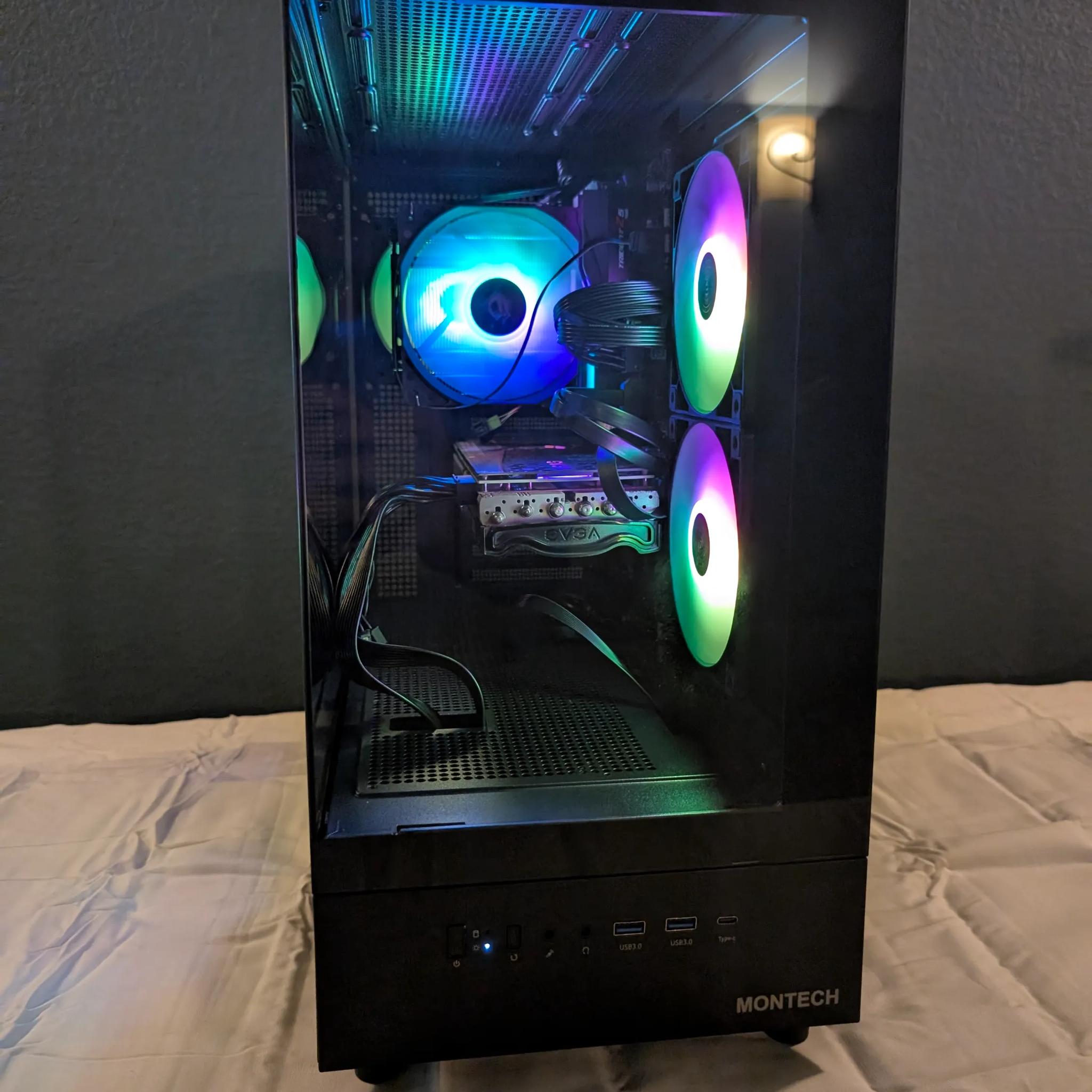 Custom Black Gaming PC Intel i7-12700K, RTX 3080, 32GB DDR5 RAM, 1TB NVMe SSD, Z790 Motherboard
