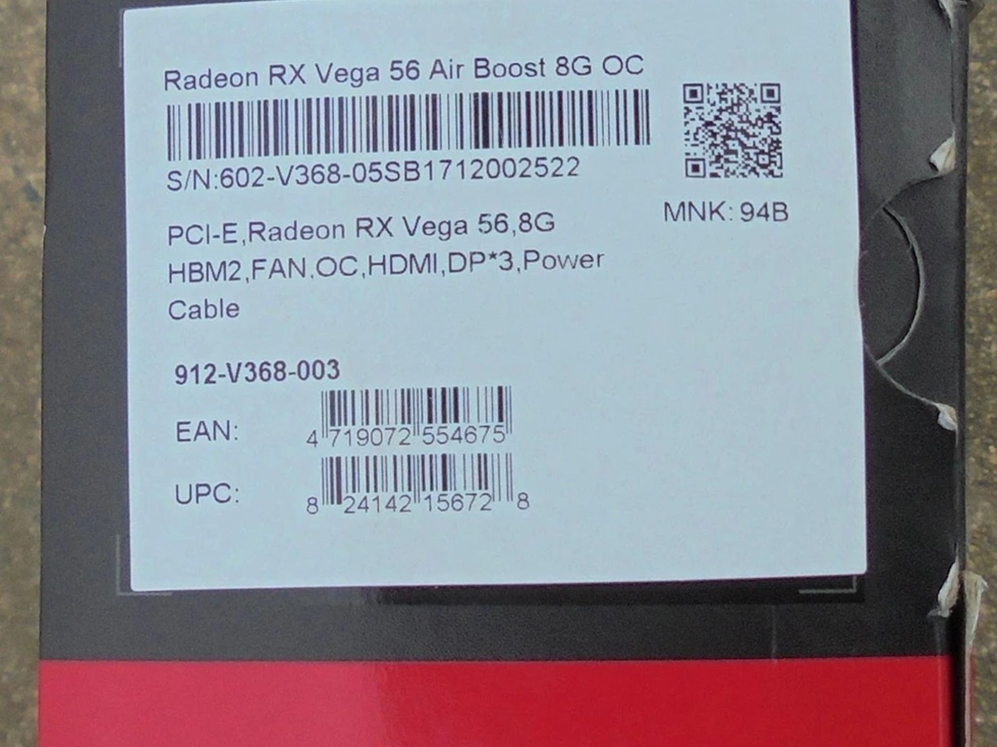 MSI Radeon RX VEGA 56 AIR BOOST 8GB OC Graphics Card