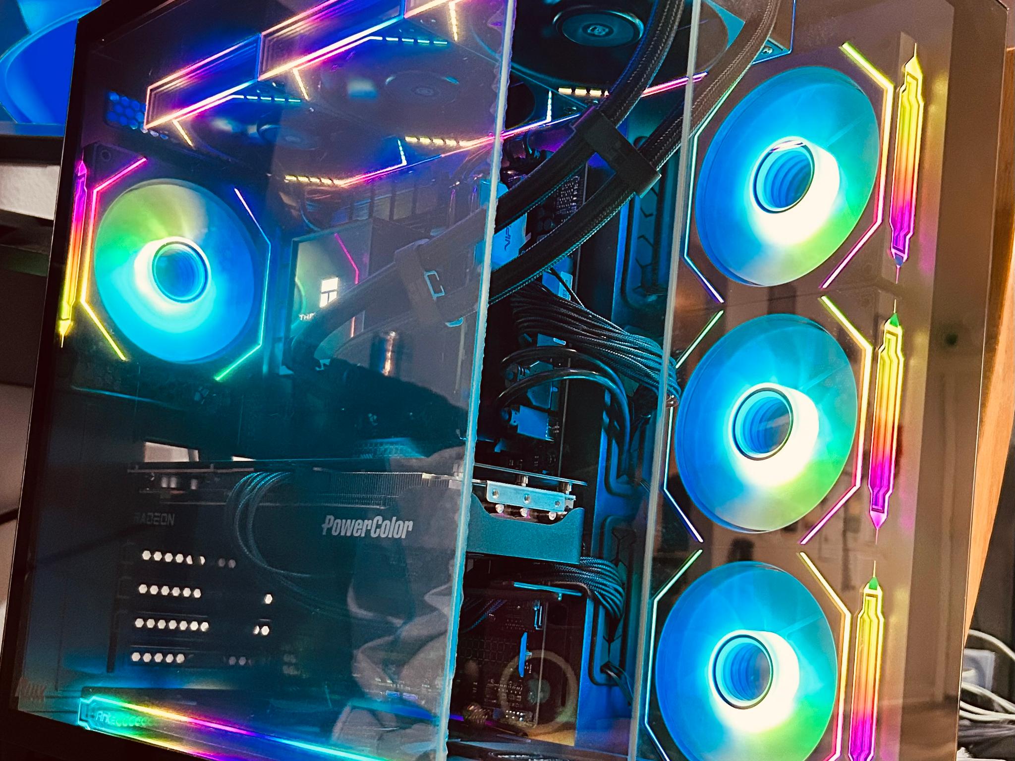 Custom RGB Gaming PC - Ryzen 5 9600X, Power Color Reaper Radeon RX 9070 XT, 16GB DDR5 RAM, 1TB SSD