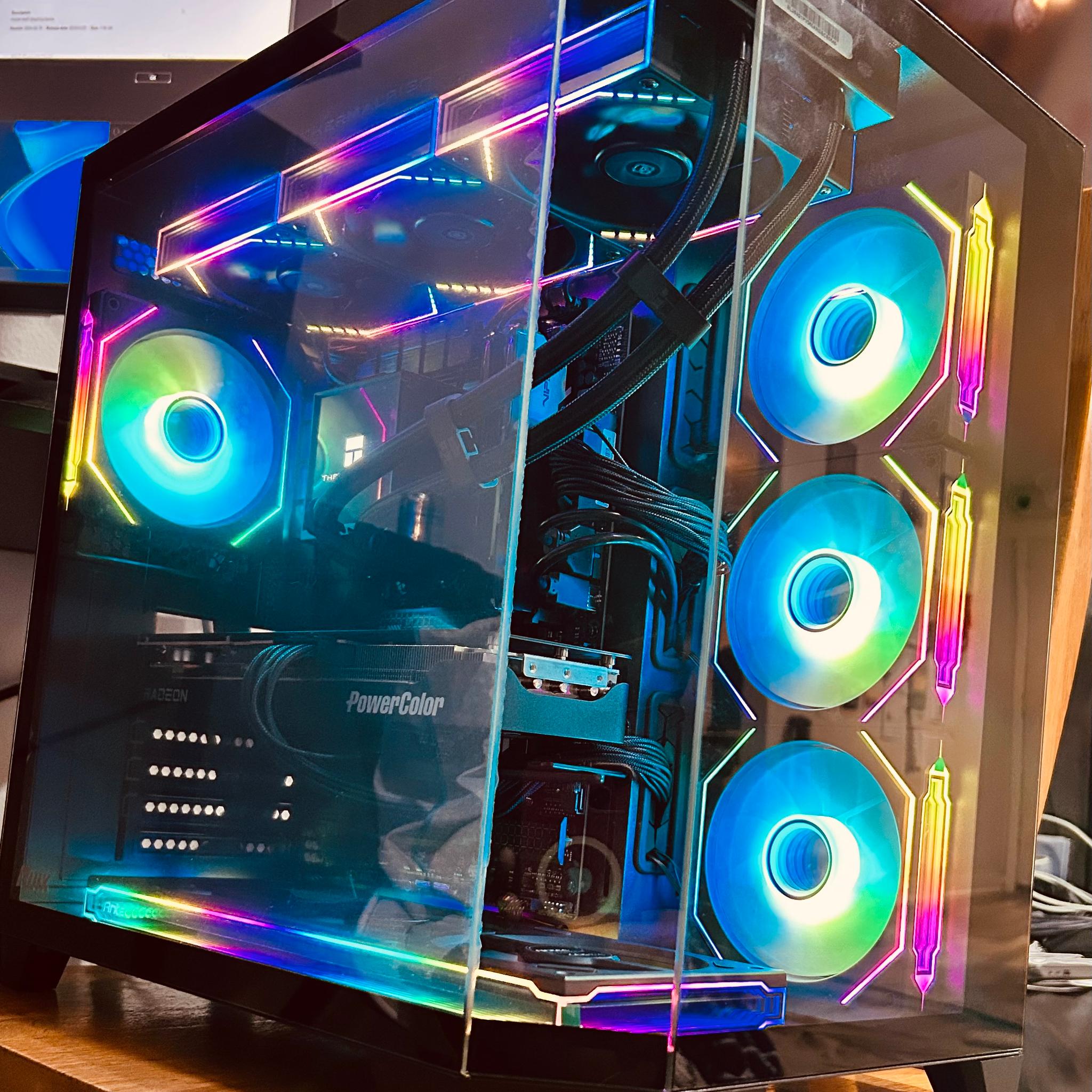 Custom RGB Gaming PC - Ryzen 5 9600X, Power Color Reaper Radeon RX 9070 XT, 16GB DDR5 RAM, 1TB SSD